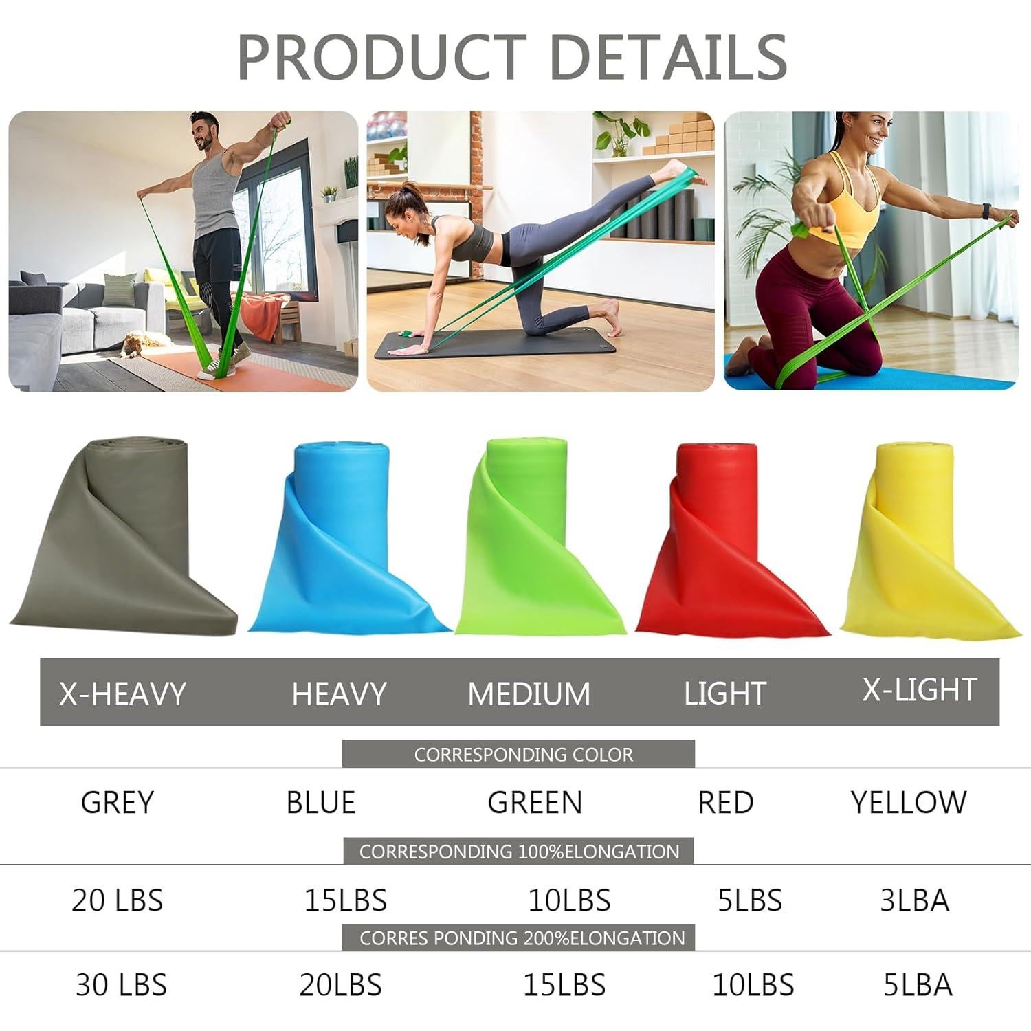 Banda de Resistencia Lianjindun Roja 0.3mm para Ejercicio