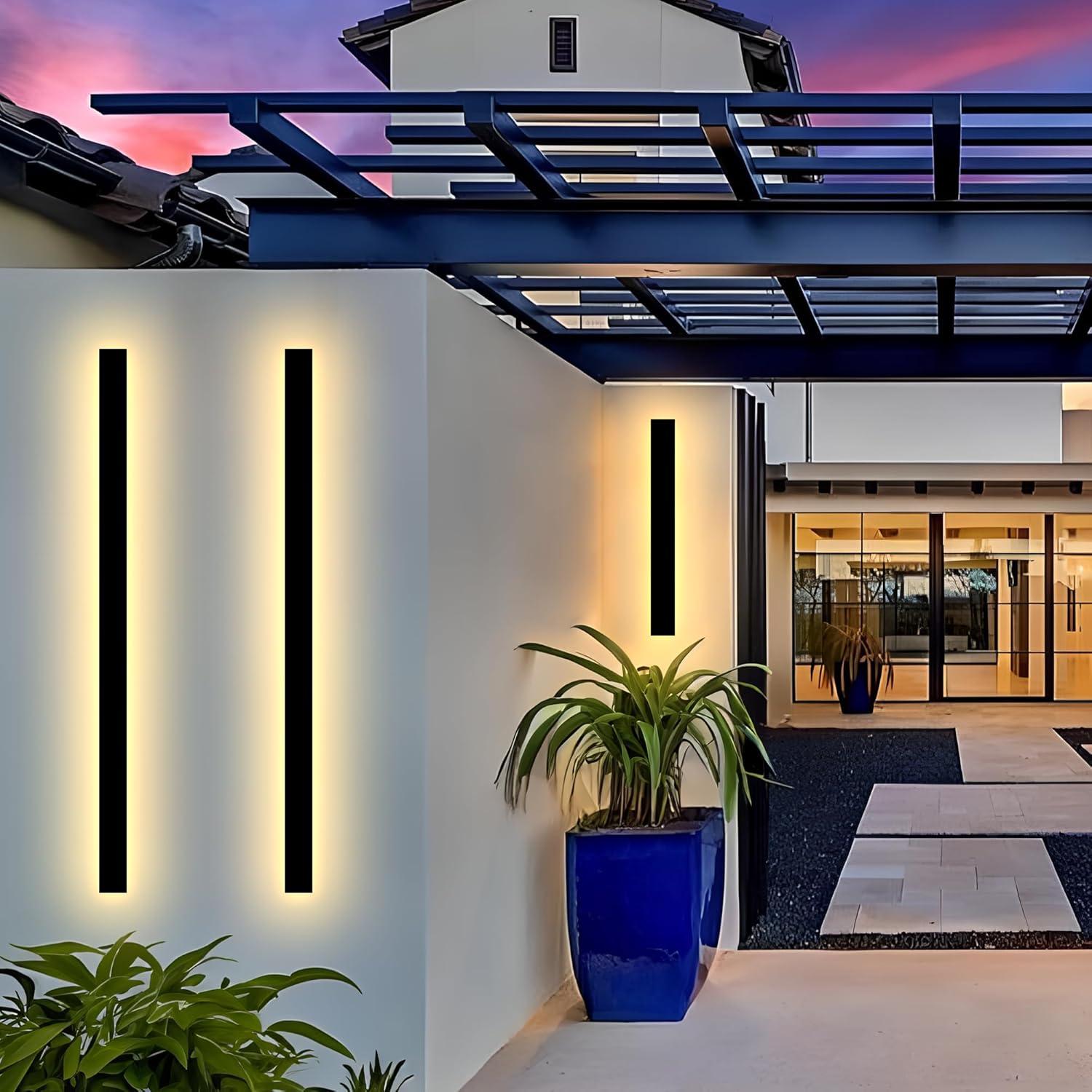 Luz de Pared Exterior LED YCMGEAD 30 cm IP65 9W Negra