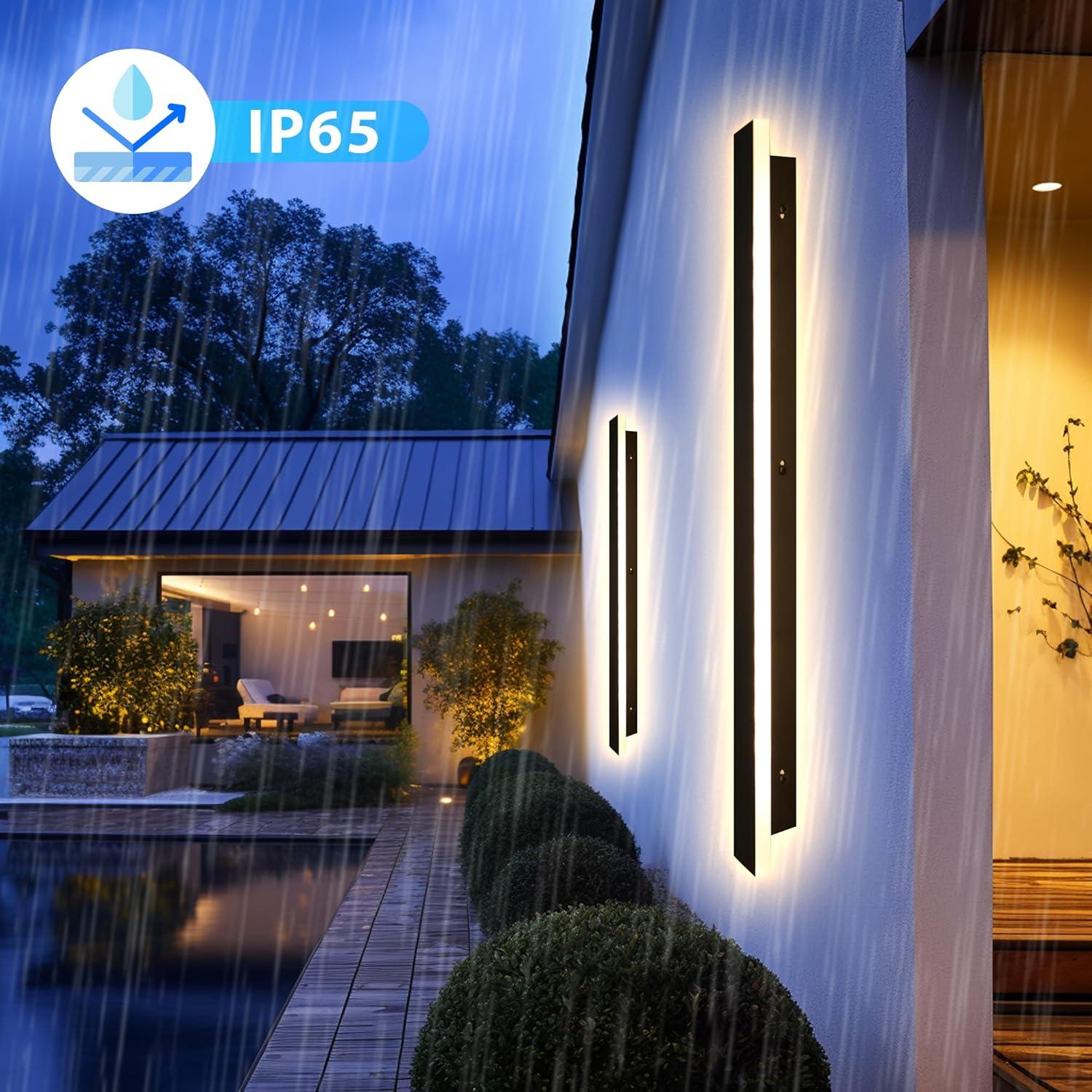 Luz de Pared Exterior LED YCMGEAD 30 cm IP65 9W Negra