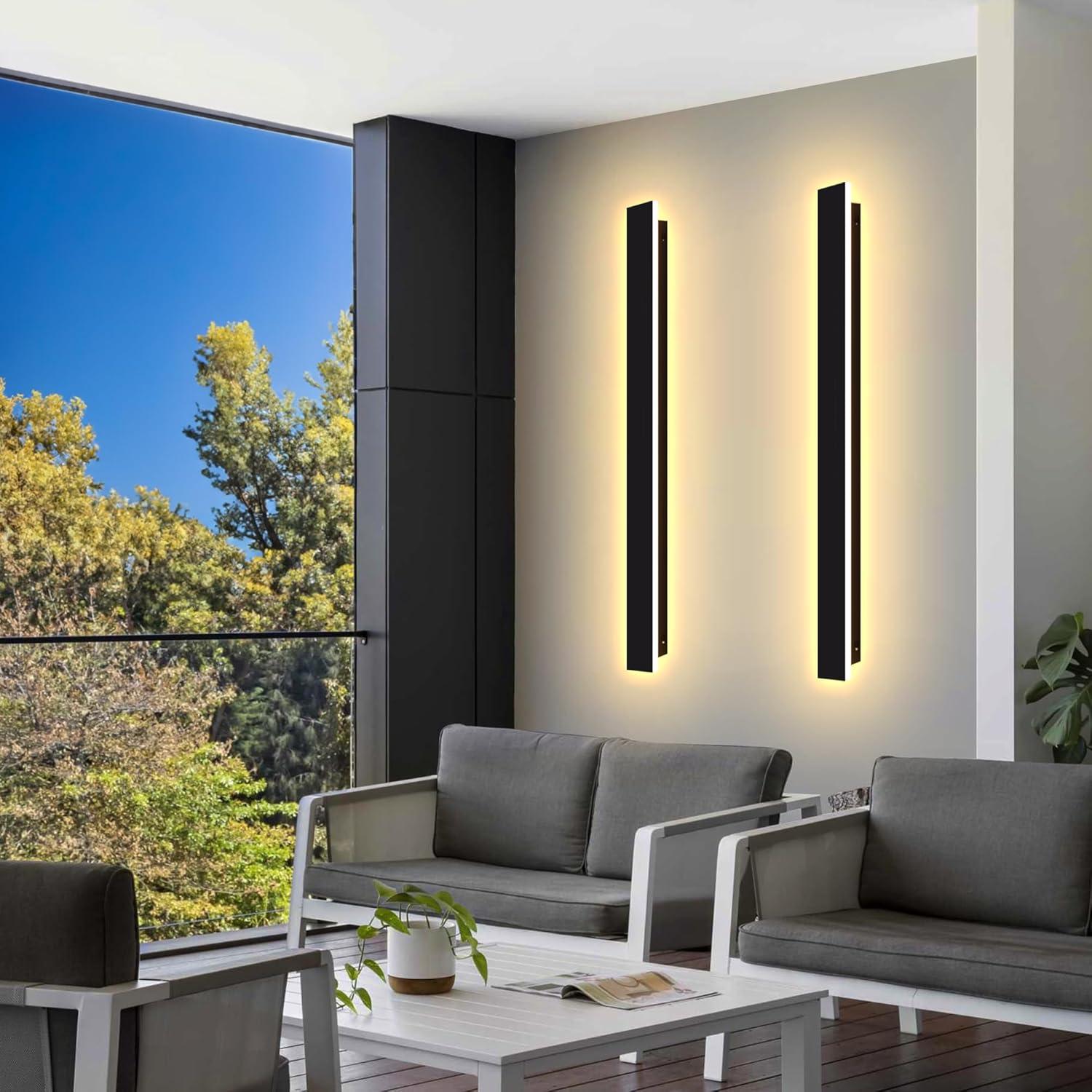 Luz de Pared Exterior LED YCMGEAD 30 cm IP65 9W Negra