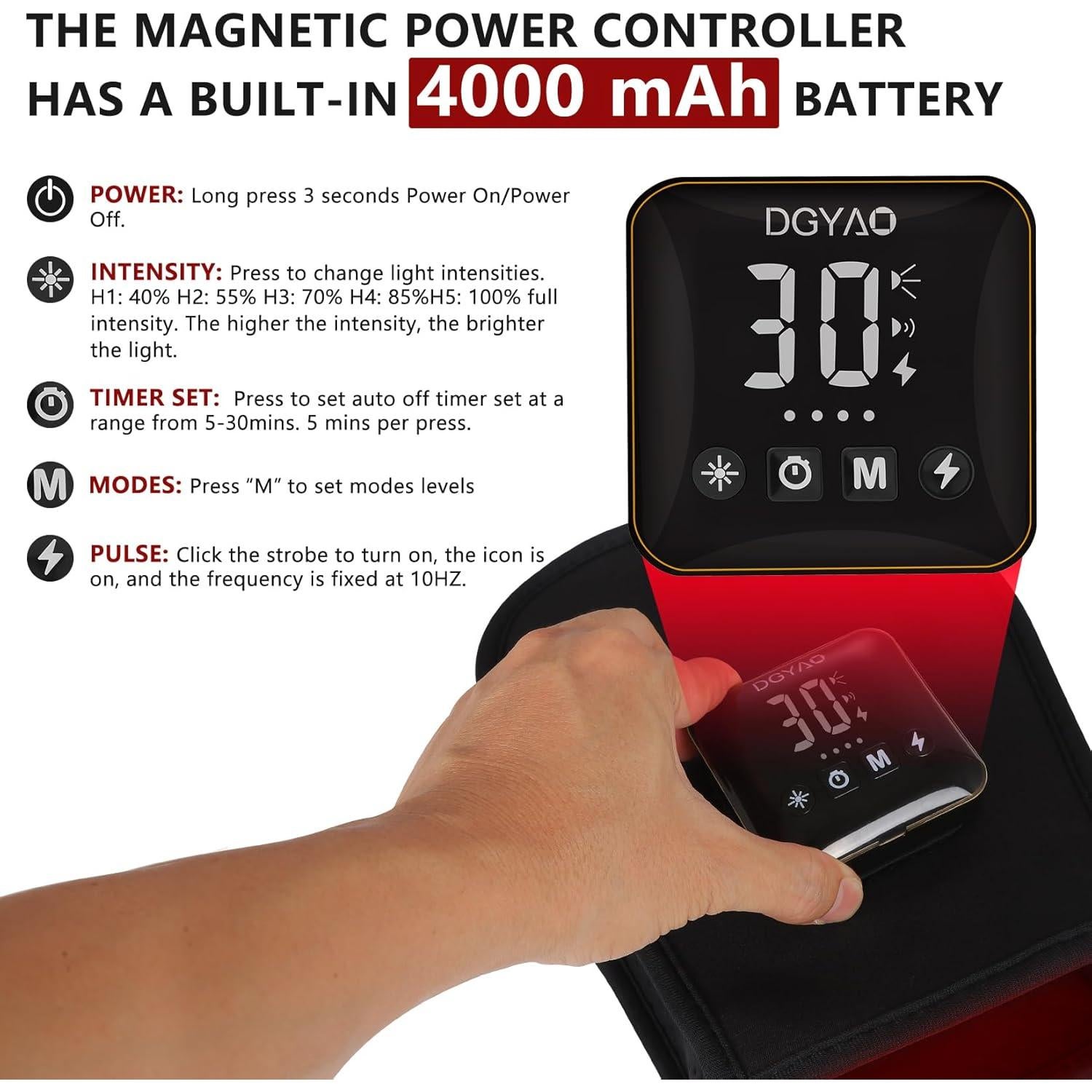 Terapia de Luz Roja DGXINJUN Inalámbrica Alivio Dolor Manos