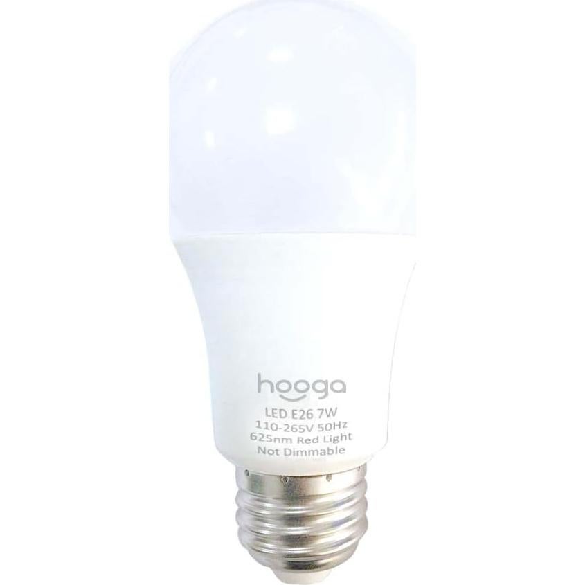 Bombilla LED Hooga 7W Roja, Luz Nocturna Sin Azul - 2 Pzas