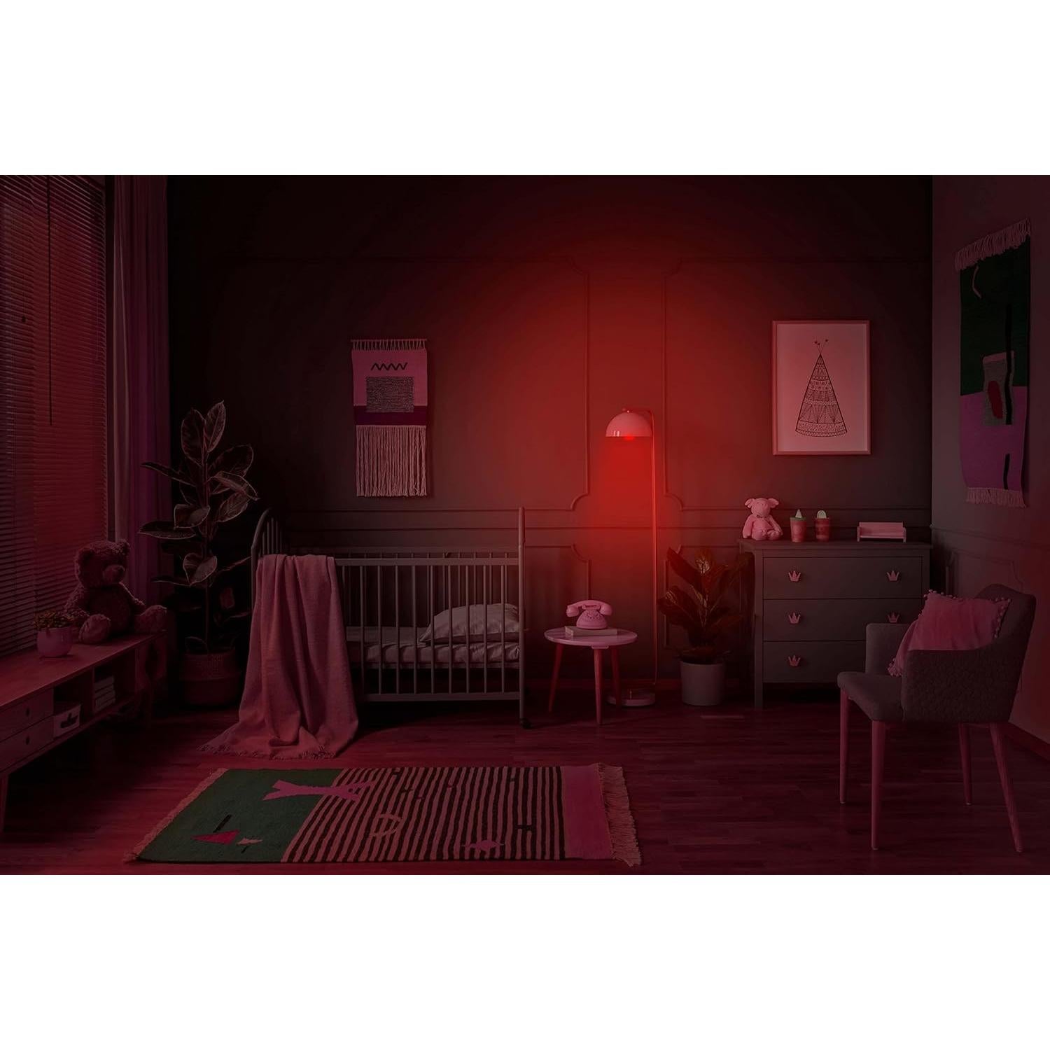 Bombilla LED Hooga 7W Roja, Luz Nocturna Sin Azul - 2 Pzas