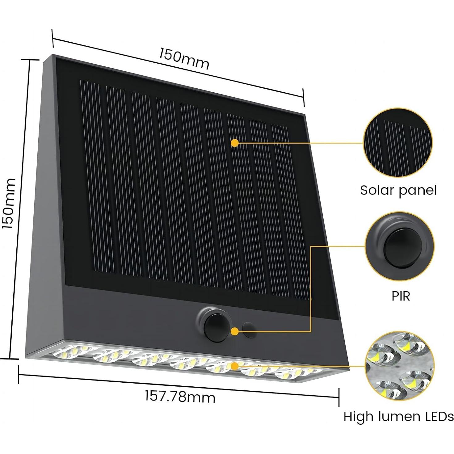 Luces Solares SOTTLOT SWL-25 IP65 1000LM 4 Modos