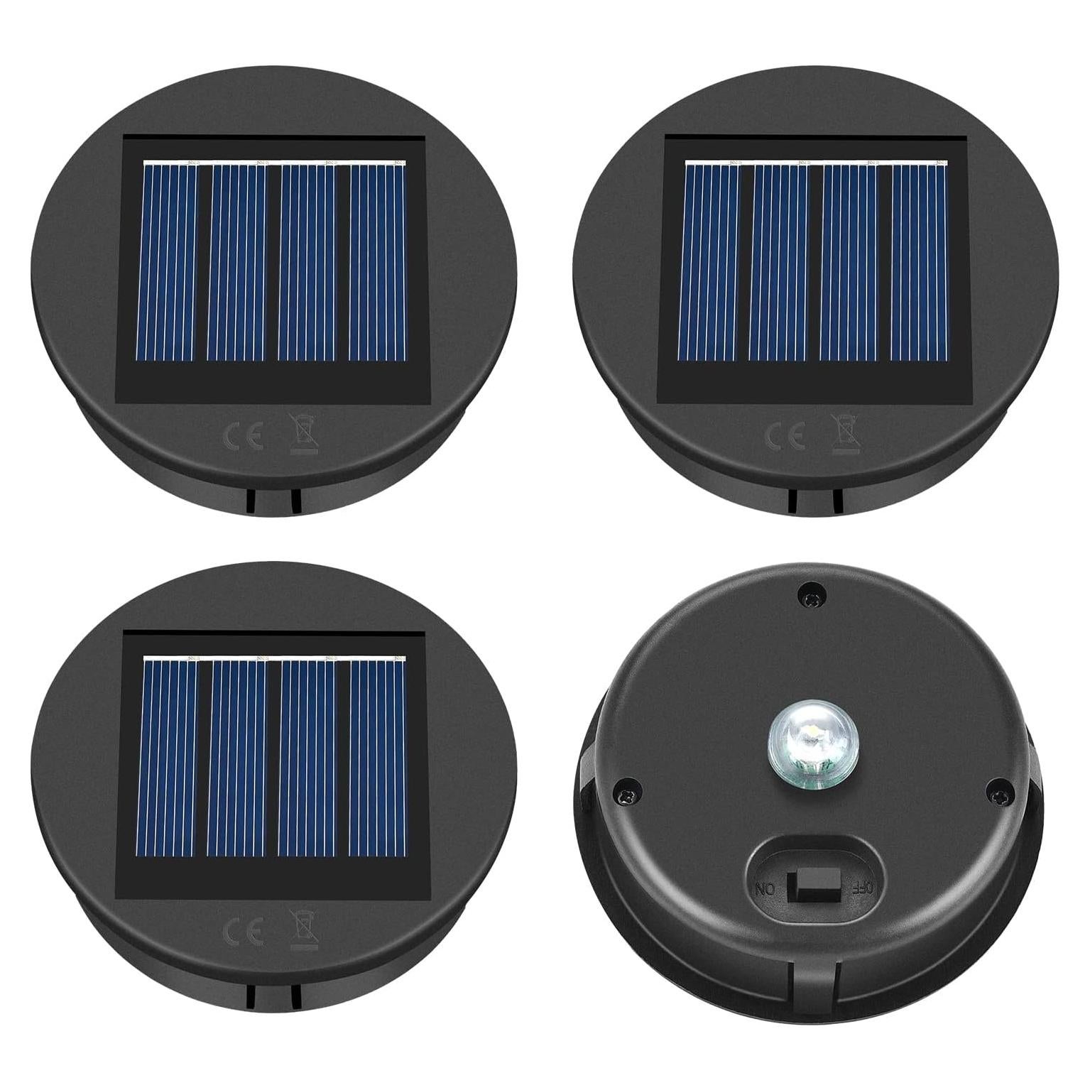 Tapa de Luz Solar ELUTENG 4 Piezas LED Impermeable