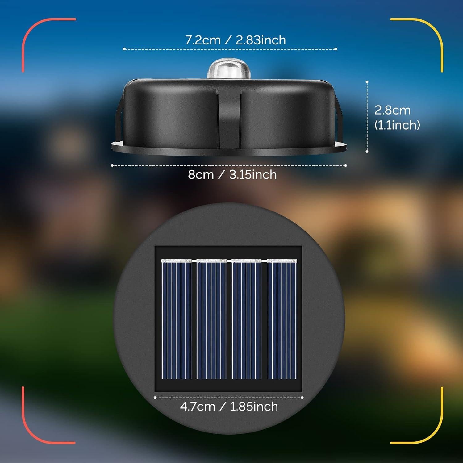 Tapa de Luz Solar ELUTENG 4 Piezas LED Impermeable