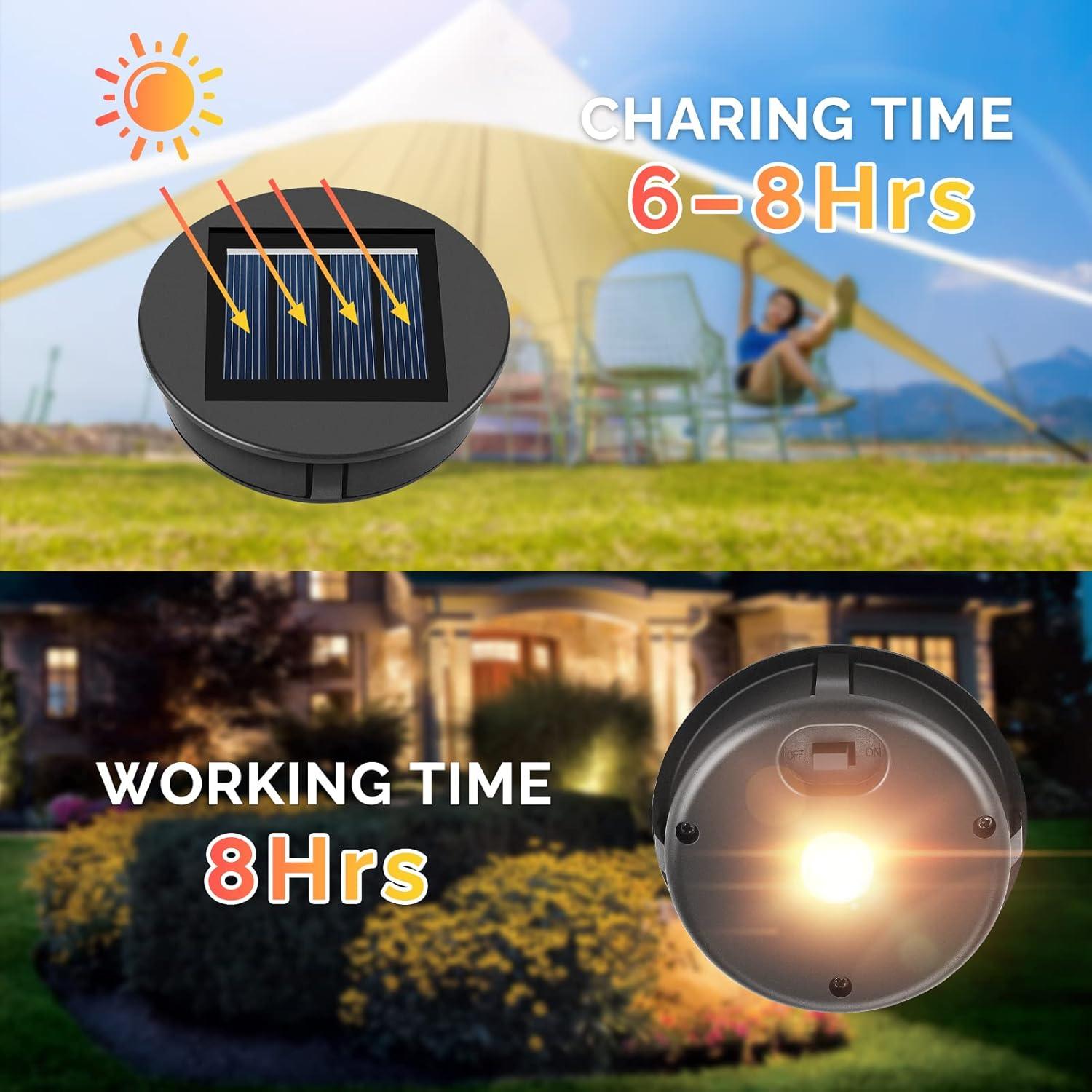 Tapa de Luz Solar ELUTENG 4 Piezas LED Impermeable