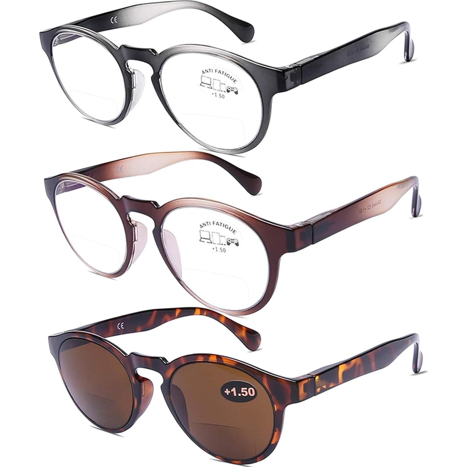 Gafas Bifocales AQWANO 3 Pack Bloqueo Luz Azul 1.5x