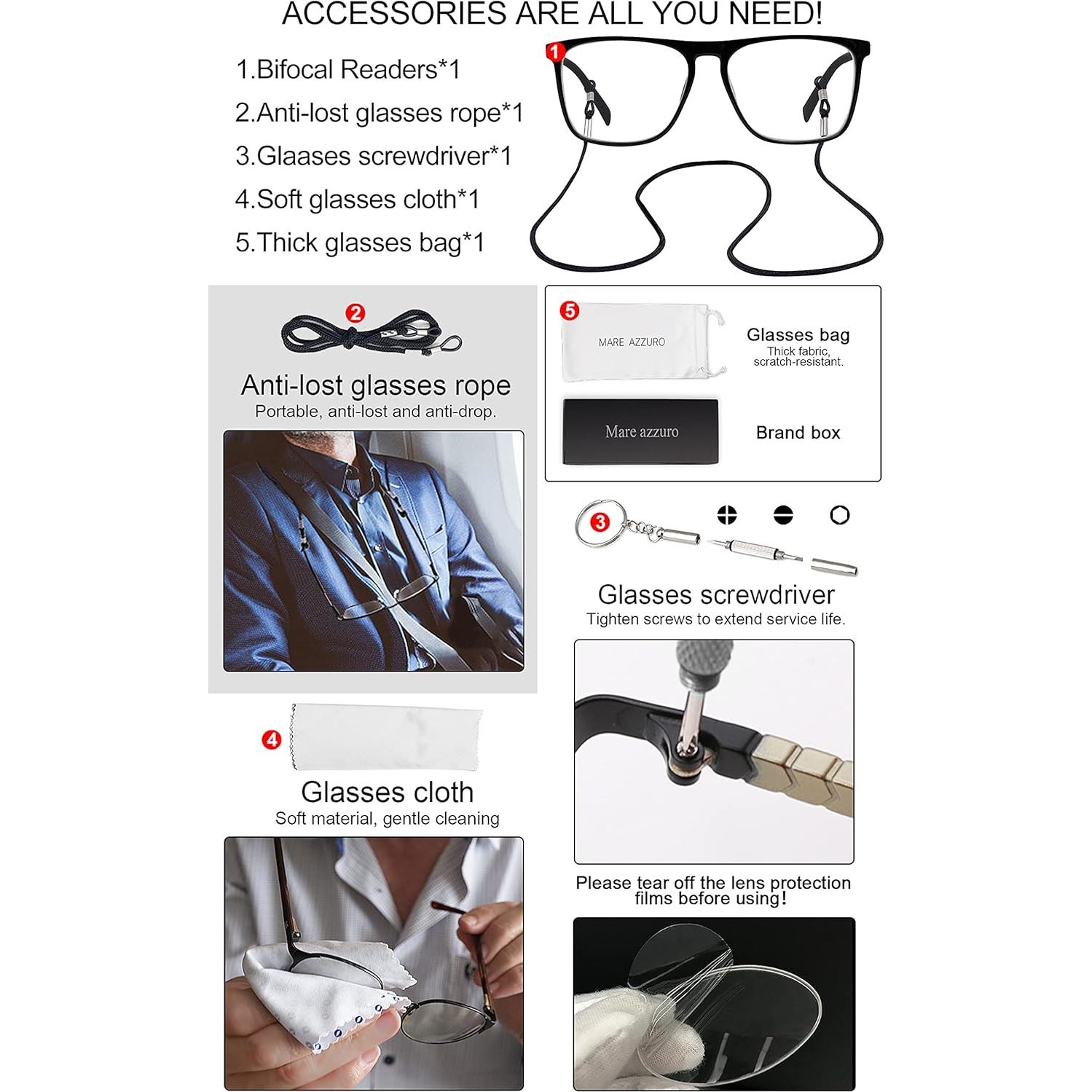 Gafas de Lectura Bifocales MARE AZZURO 1.75 con Luz Azul