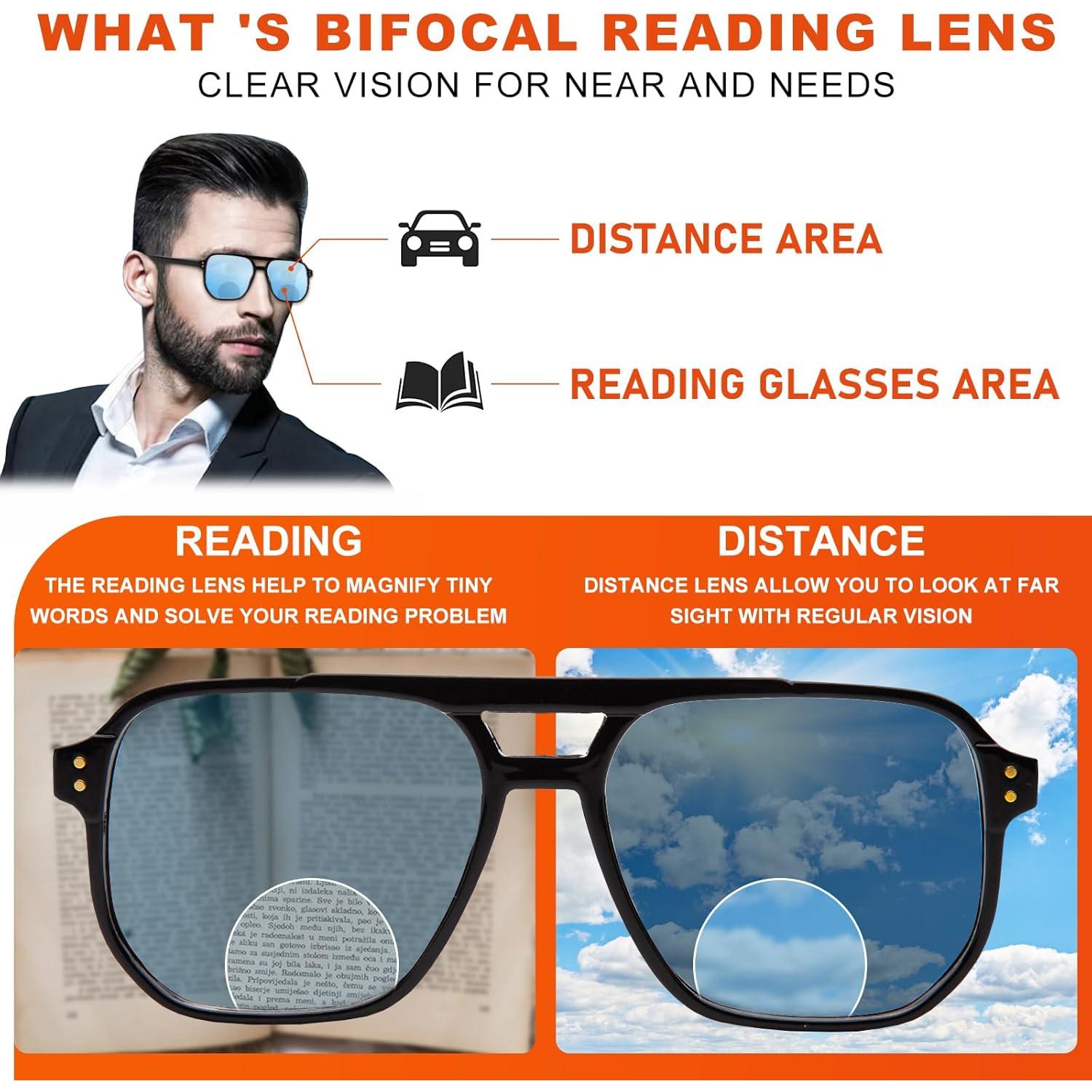 Gafas de lectura bifocales JO UV400 para hombres - 2 paquetes