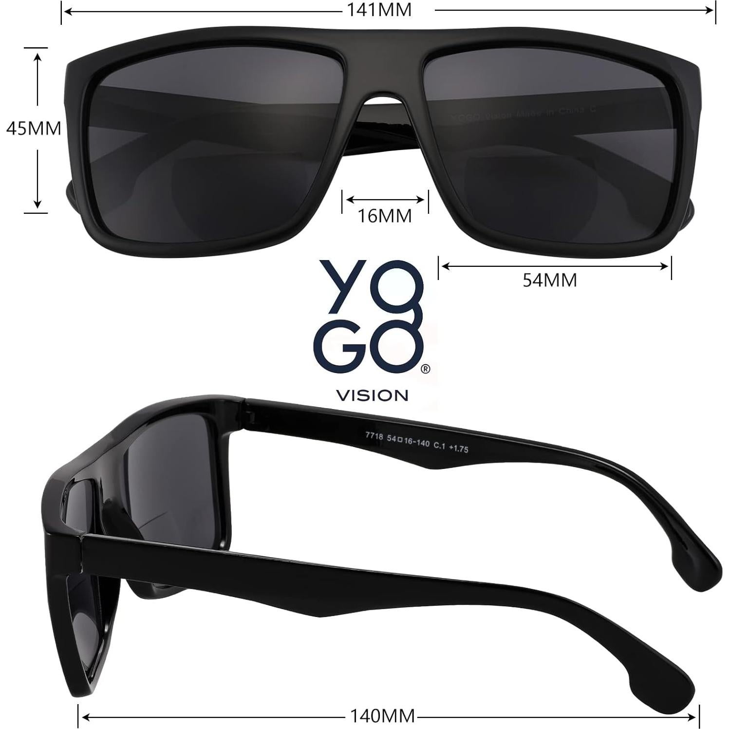 Gafas de Sol Lectoras Yogo Vision Bifocales UV400 +2