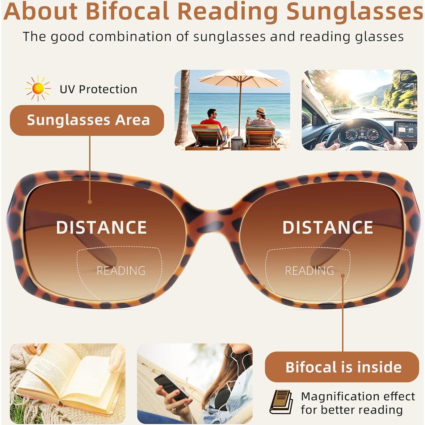 Gafas de Lectura Bifocales JM Cuadradas +3.0 para Mujeres