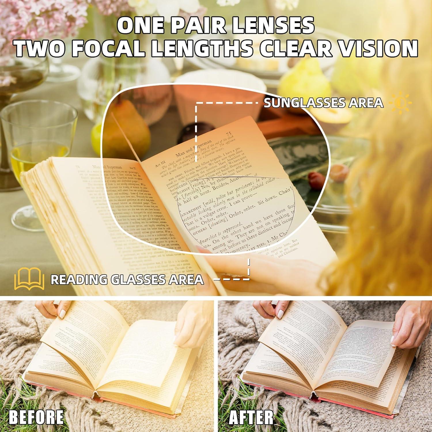 Gafas de Lectura Bifocales JM Cuadradas +3.0 para Mujeres