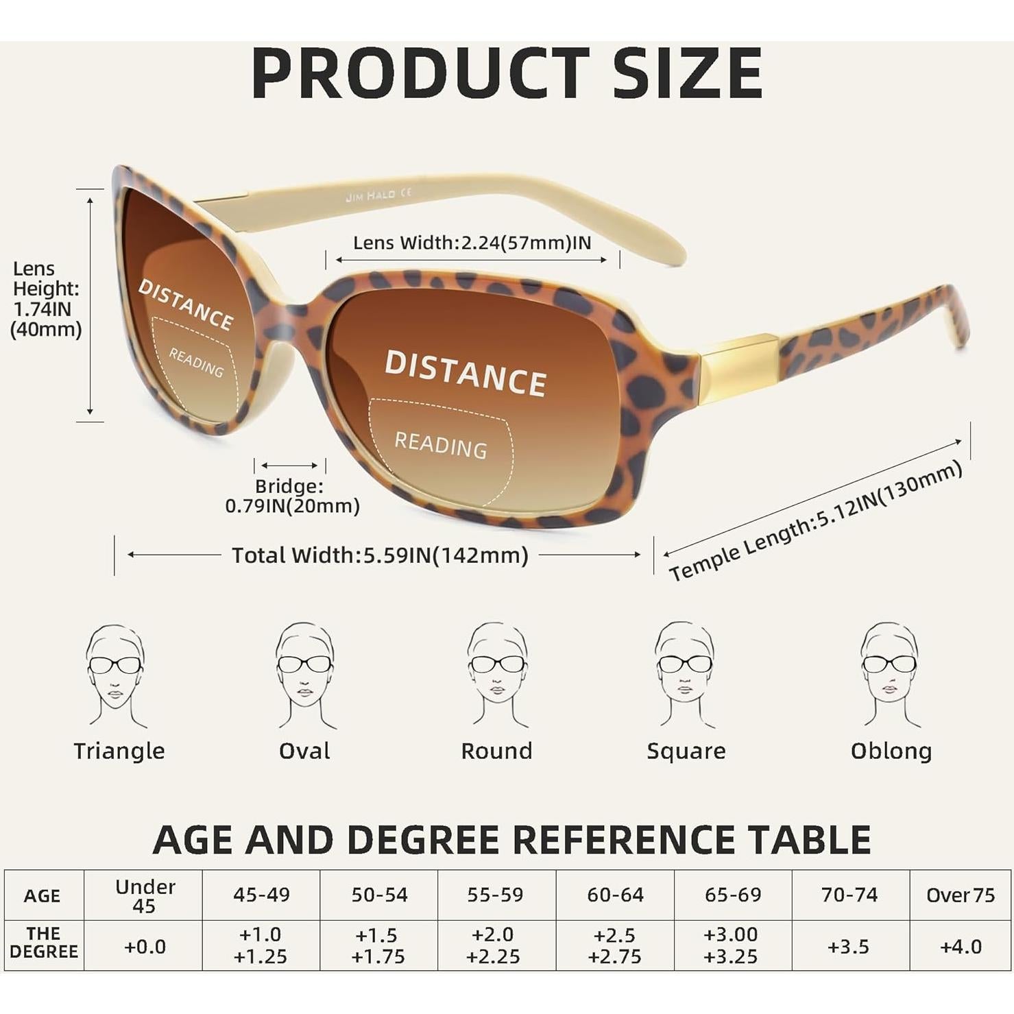 Gafas de Lectura Bifocales JM Cuadradas +3.0 para Mujeres