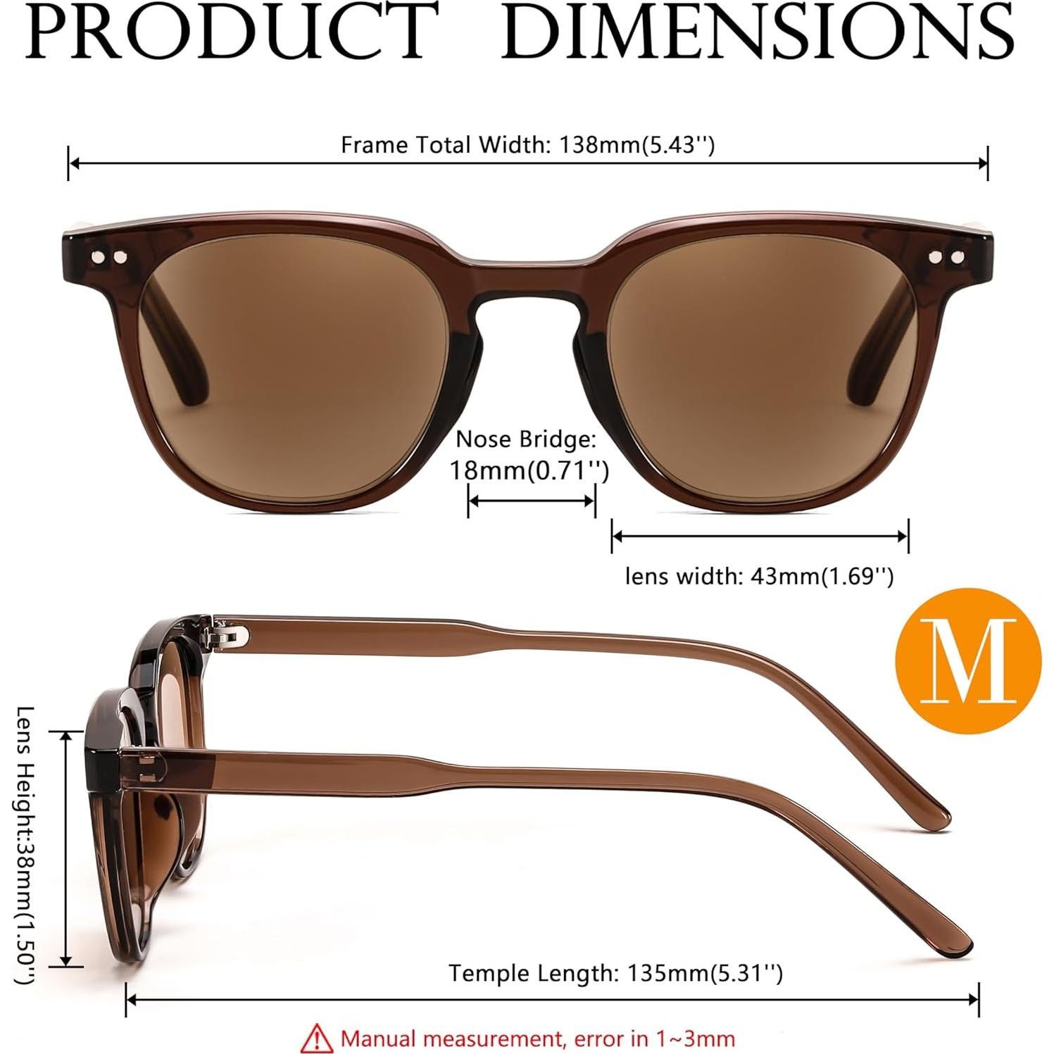 Gafas de Lectura FEISEDY Redondas UV400 2.0x Marco Claro