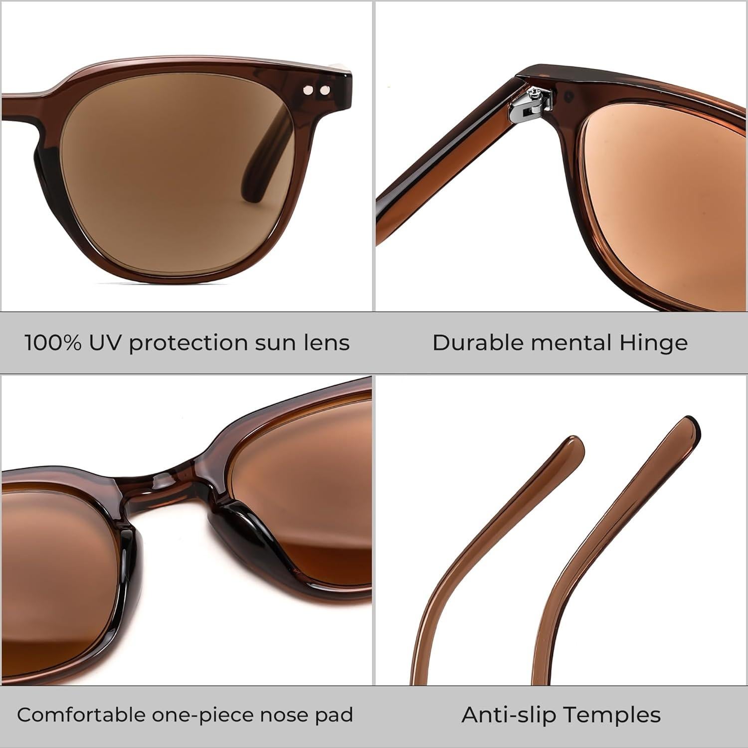 Gafas de Lectura FEISEDY Redondas UV400 2.0x Marco Claro