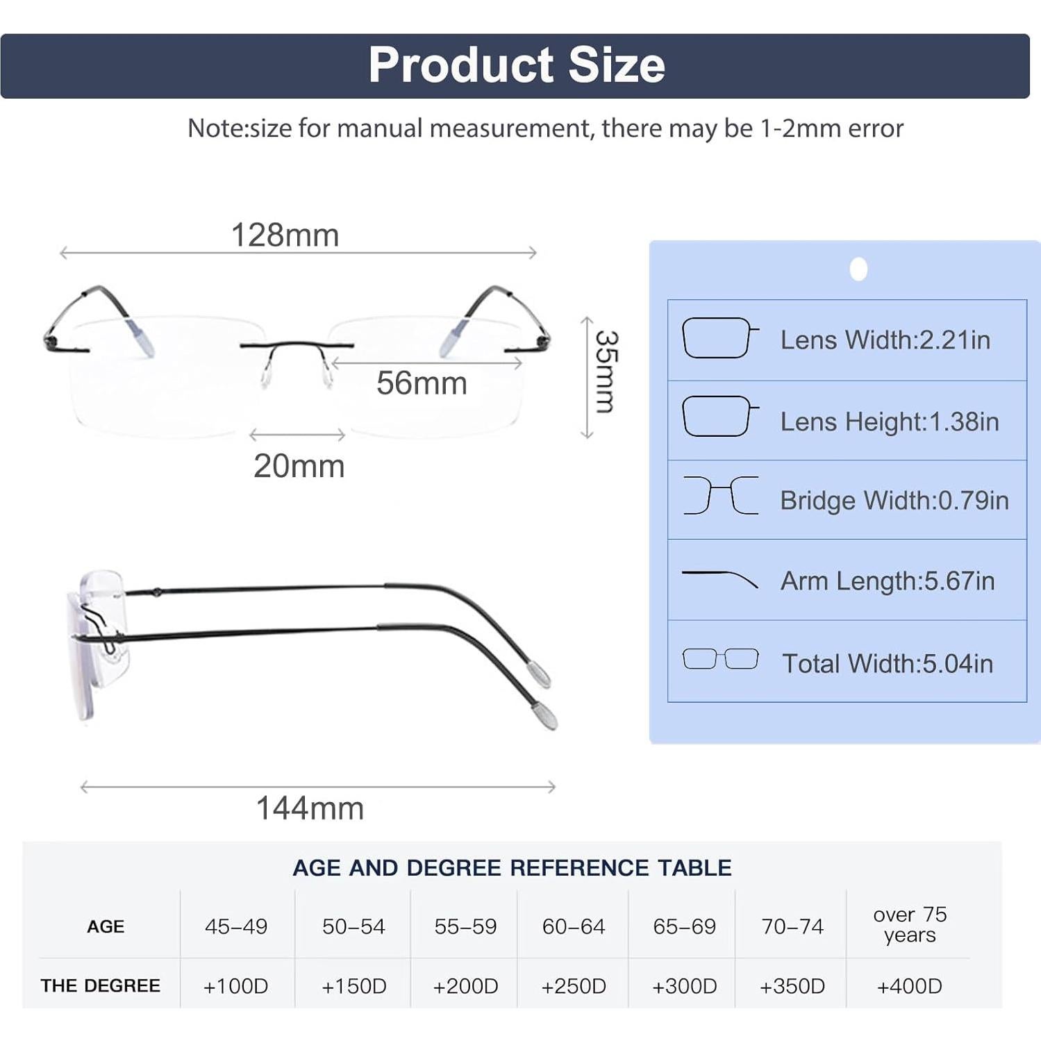 Gafas de lectura bifocales K.LAVER fotocromáticas 1.5x