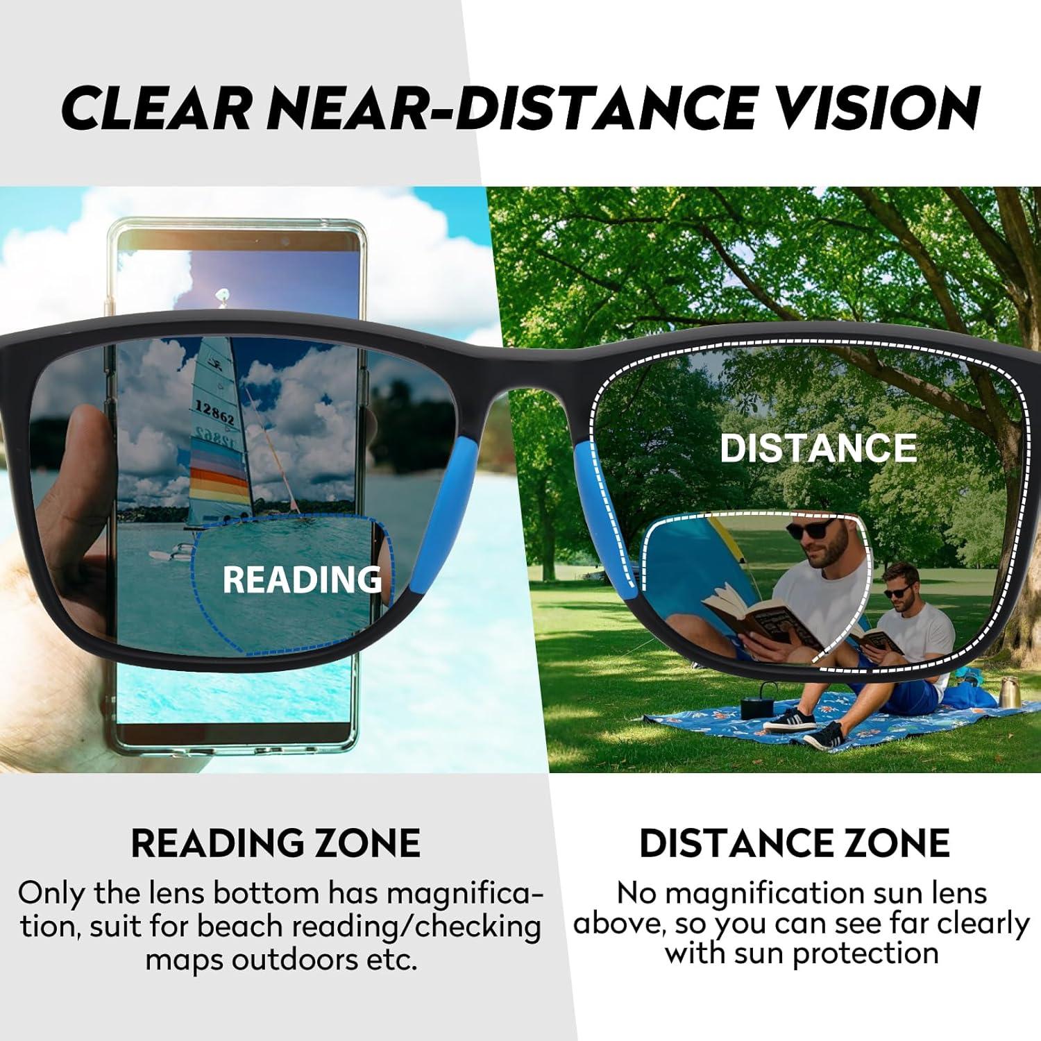 Gafas de Sol Bifocales Missfive 2-Pack UV400 para Hombres