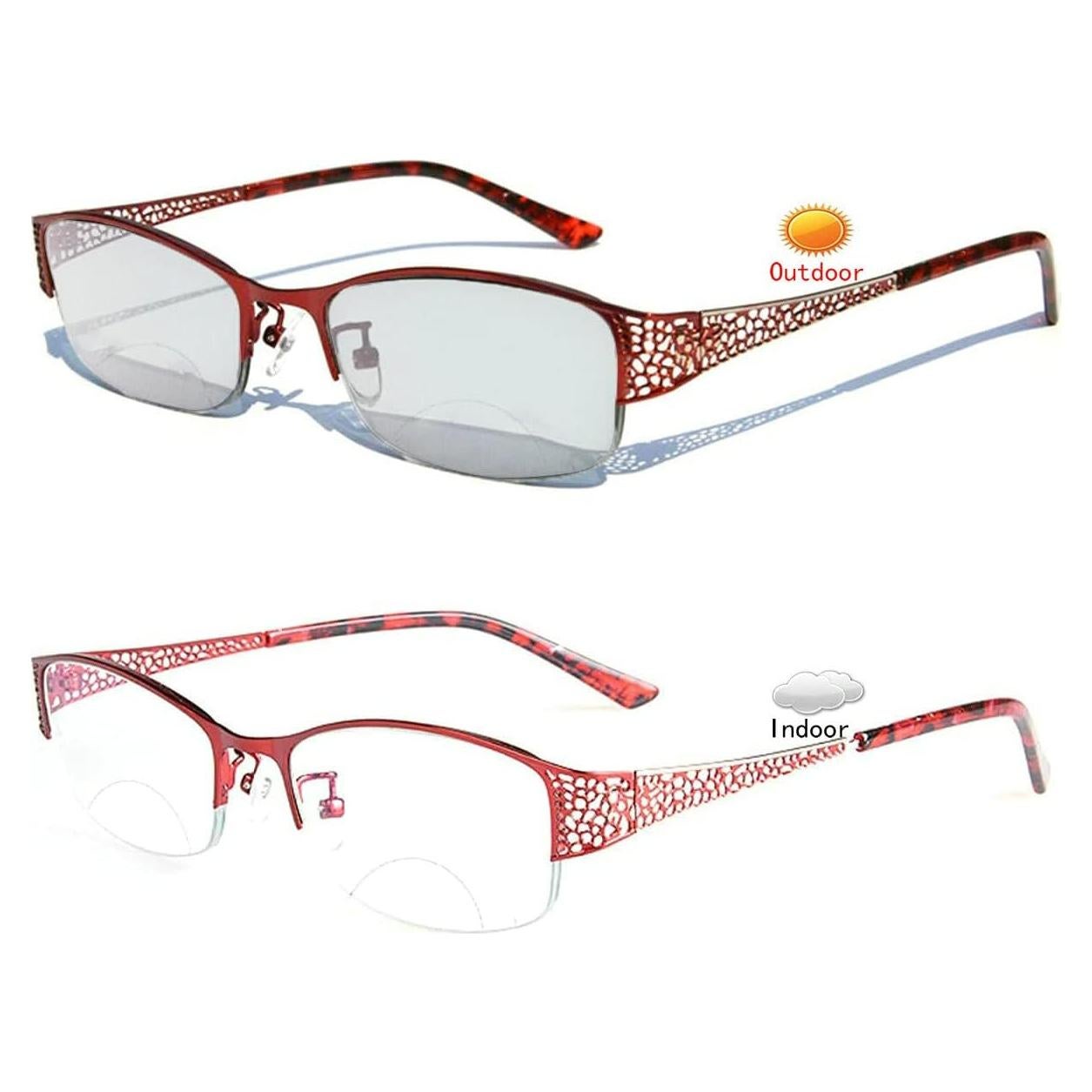 Gafas de Sol Bifocales Fotoquímicas Laureles Rojas 2.5x