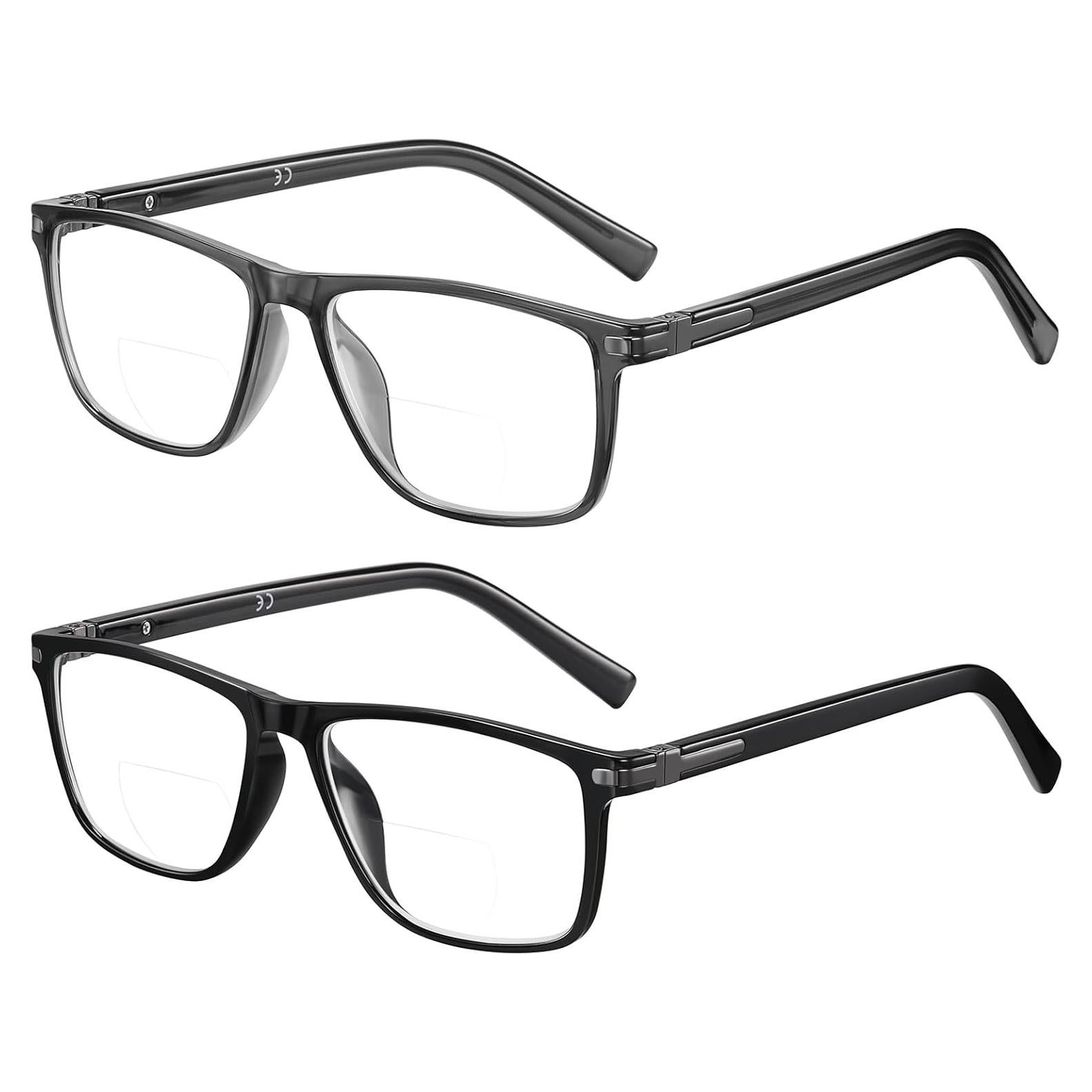 Gafas Bifocales GOGLEAS con Luz Azul y Marco Ancho - 2 Paquetes