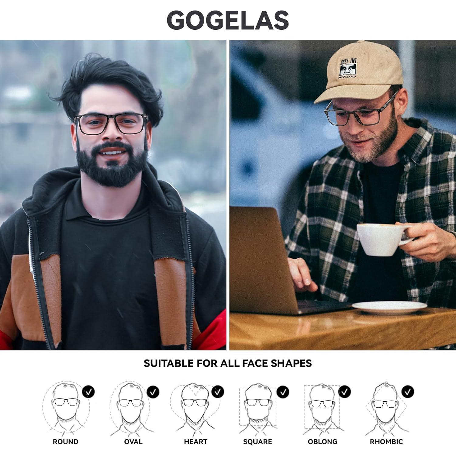 Gafas Bifocales GOGLEAS con Luz Azul y Marco Ancho - 2 Paquetes