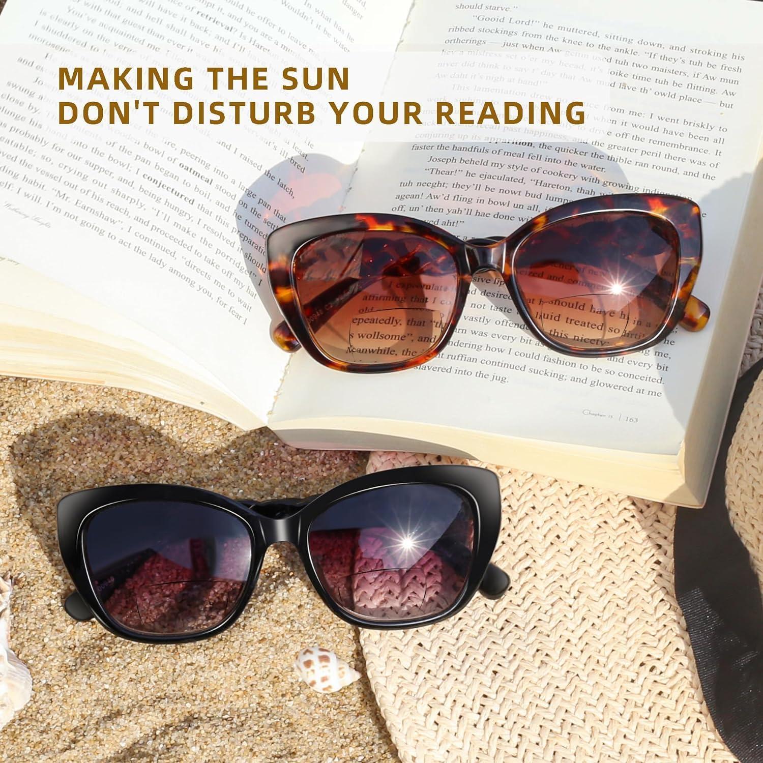 Gafas de sol bifocales LADEESSE UV400 para mujeres - 2 pares