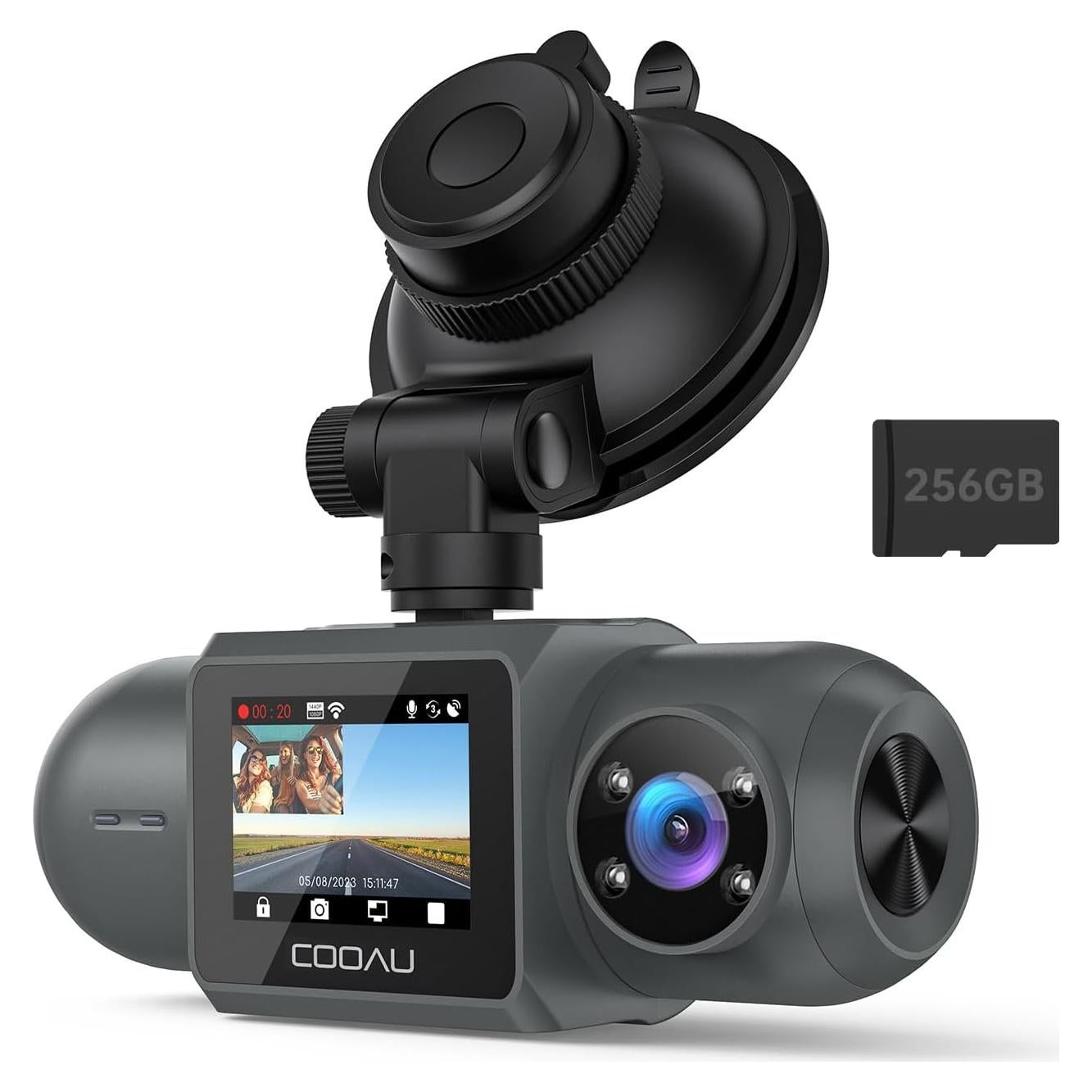 Cámara Dash 4K COOAU D30S con GPS y Tarjeta 256GB