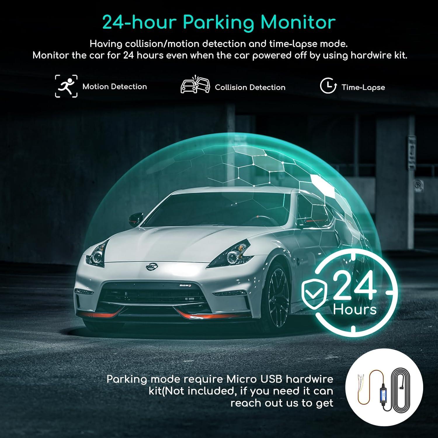 Cámara Dash 4K COOAU D30S con GPS y Tarjeta 256GB