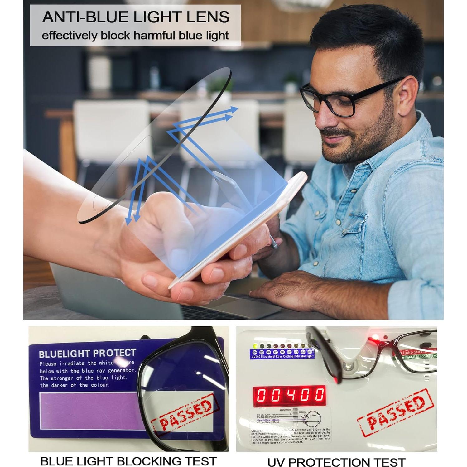 Gafas de lectura bifocales WEMOOTANTS 1.5 con bloqueo luz azul