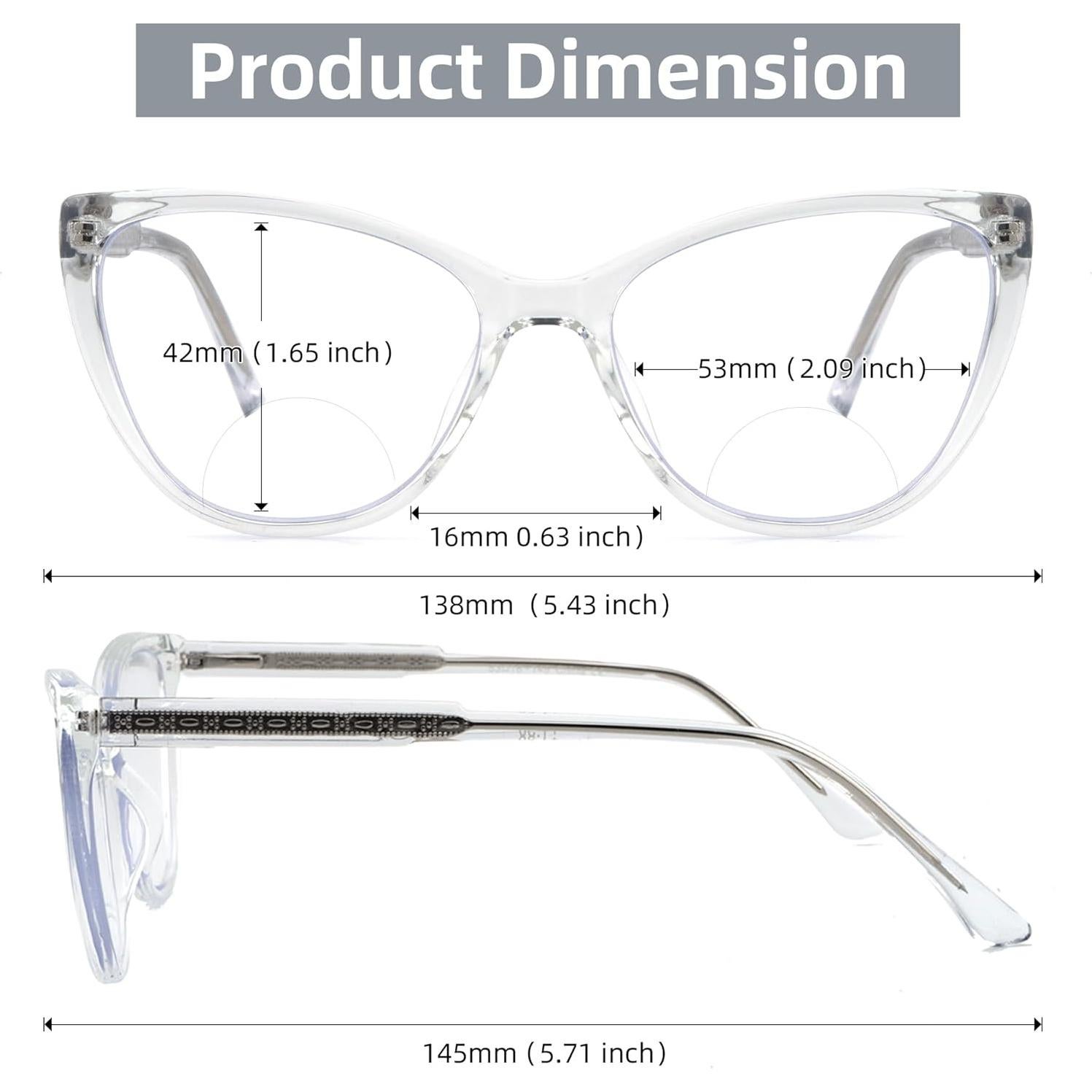 Gafas de lectura bifocales Cateye 1.75x con bloqueo luz azul