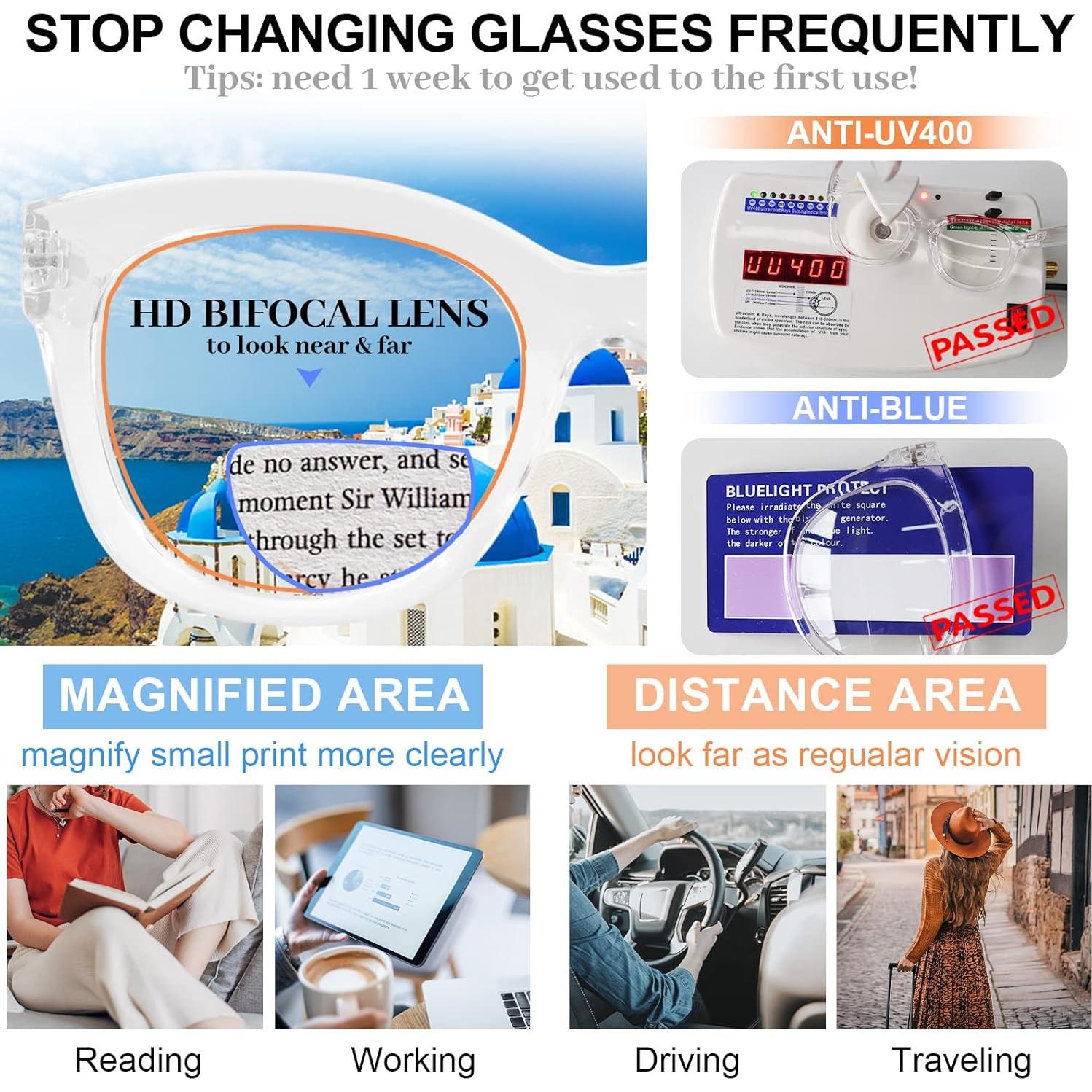 Gafas de Lectura Bifocales MARE AZZURO 3.0 Oversized UV400