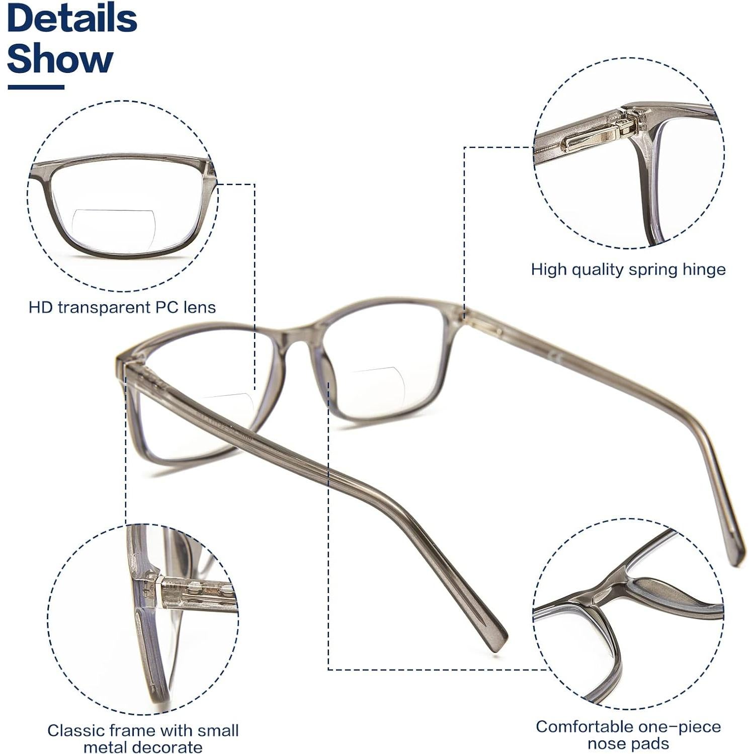 Gafas de lectura bifocales Kafirlo con bloqueo luz azul 1.75D