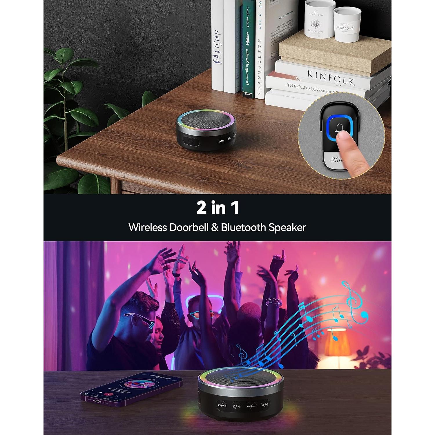 Timbre Inalámbrico TECKNET con Altavoz Bluetooth 1000mAh