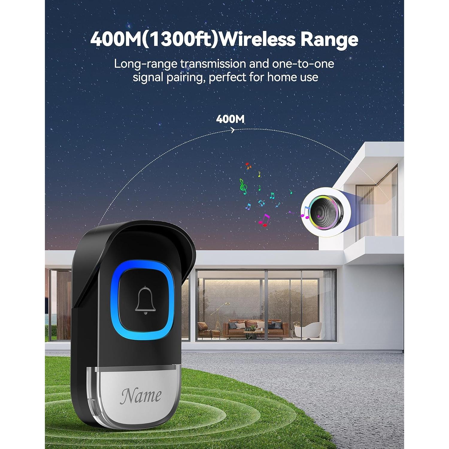 Timbre Inalámbrico TECKNET con Altavoz Bluetooth 1000mAh