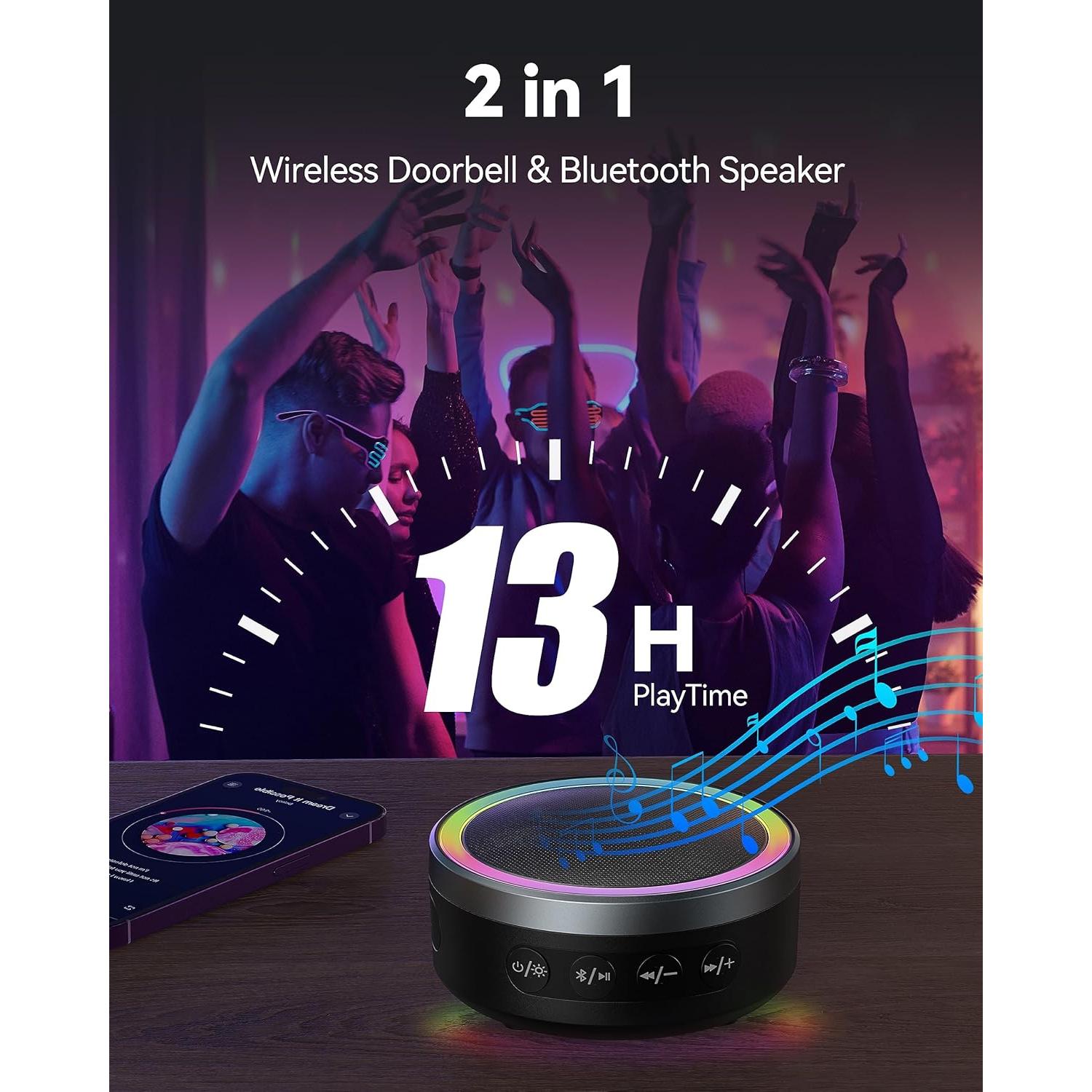 Timbre Inalámbrico TECKNET con Altavoz Bluetooth 1000mAh