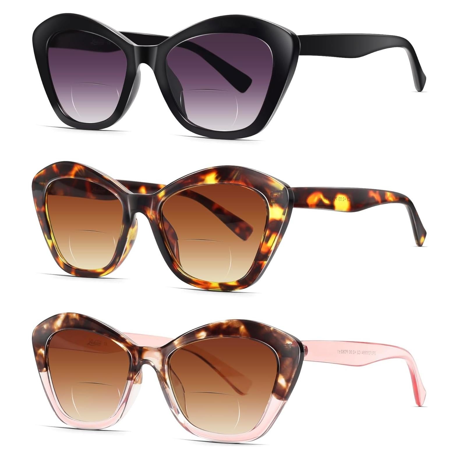 Gafas de Sol Bifocales LADEESSE 3 Paquete UV400 +1.75