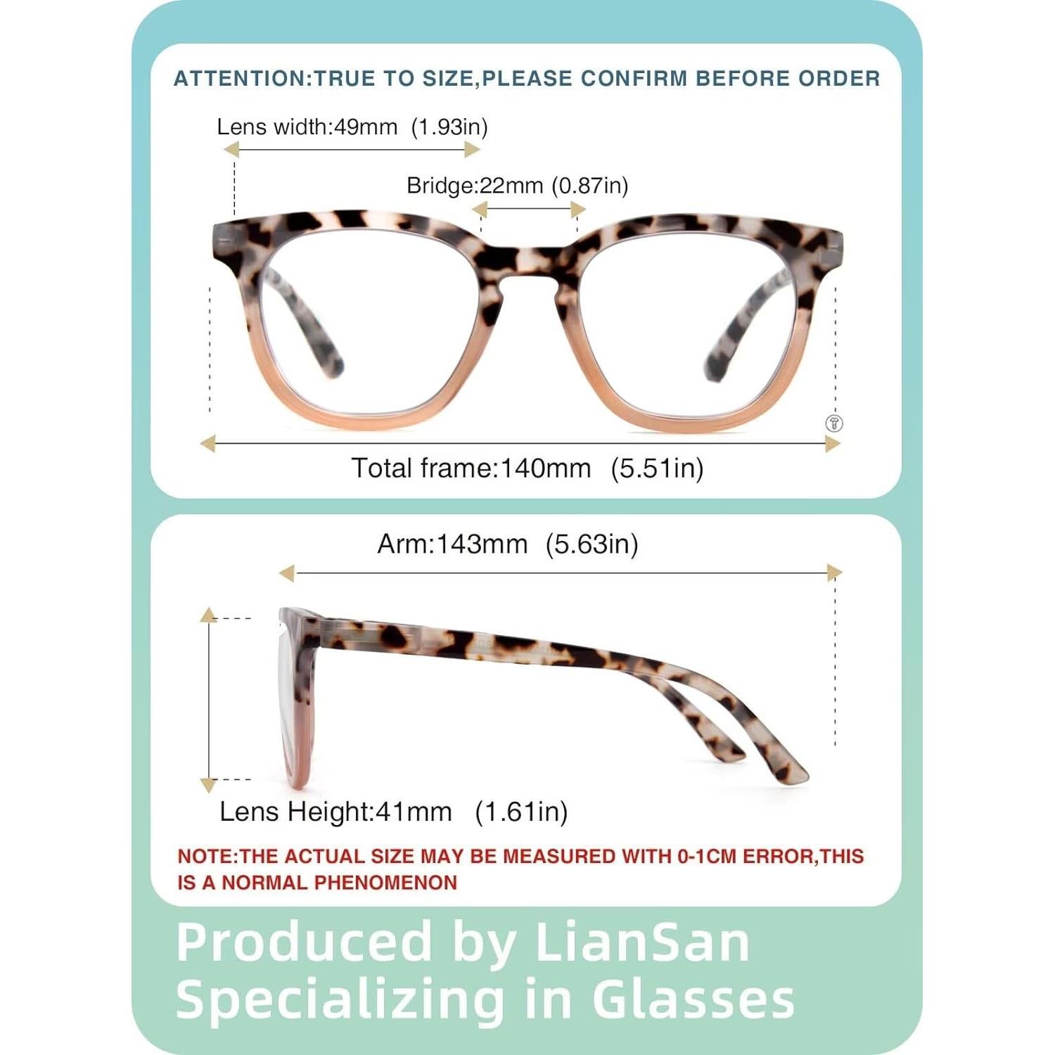 Gafas Bifocales LianSan para Mujeres UV400 Estilo Retro