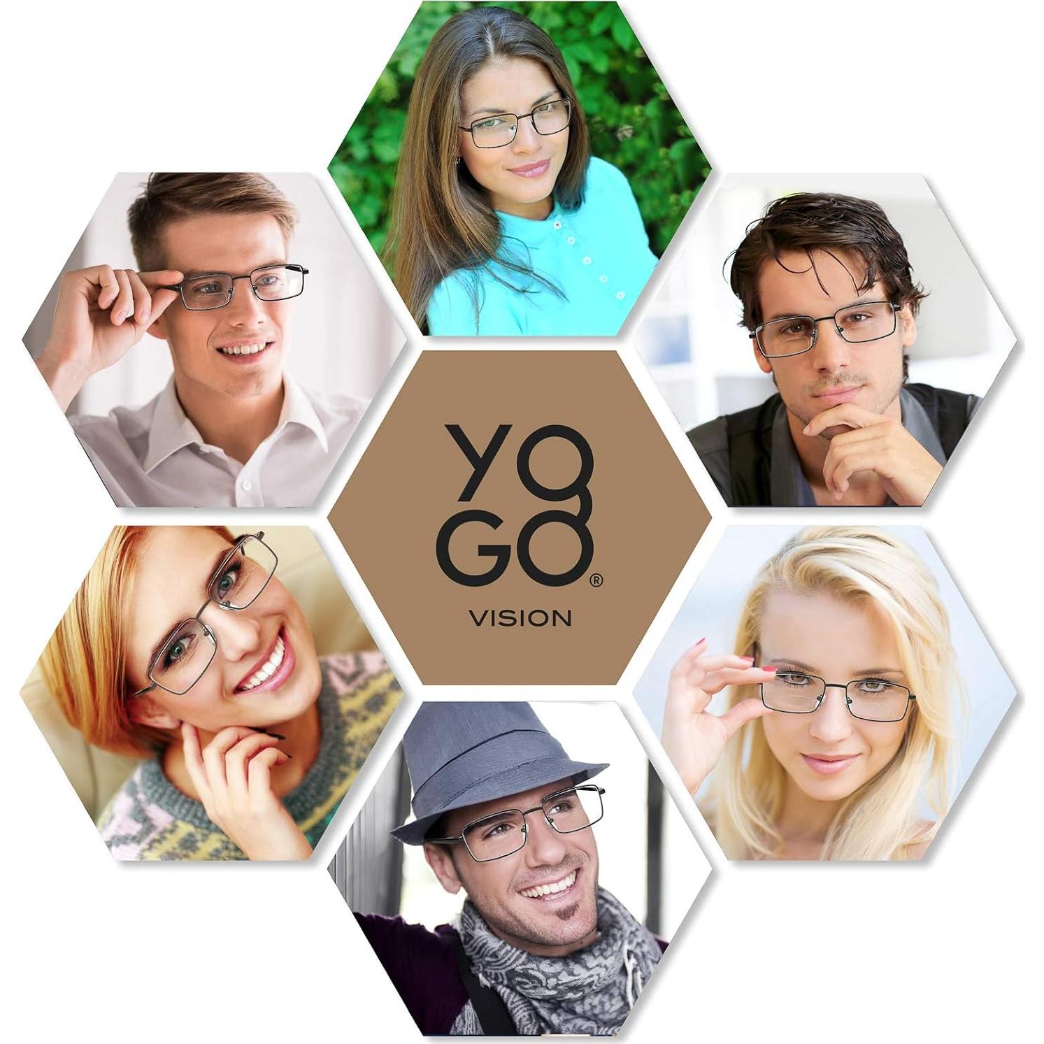 Gafas de lectura bifocales Yogo Vision 2 Pack Metal 2.5x