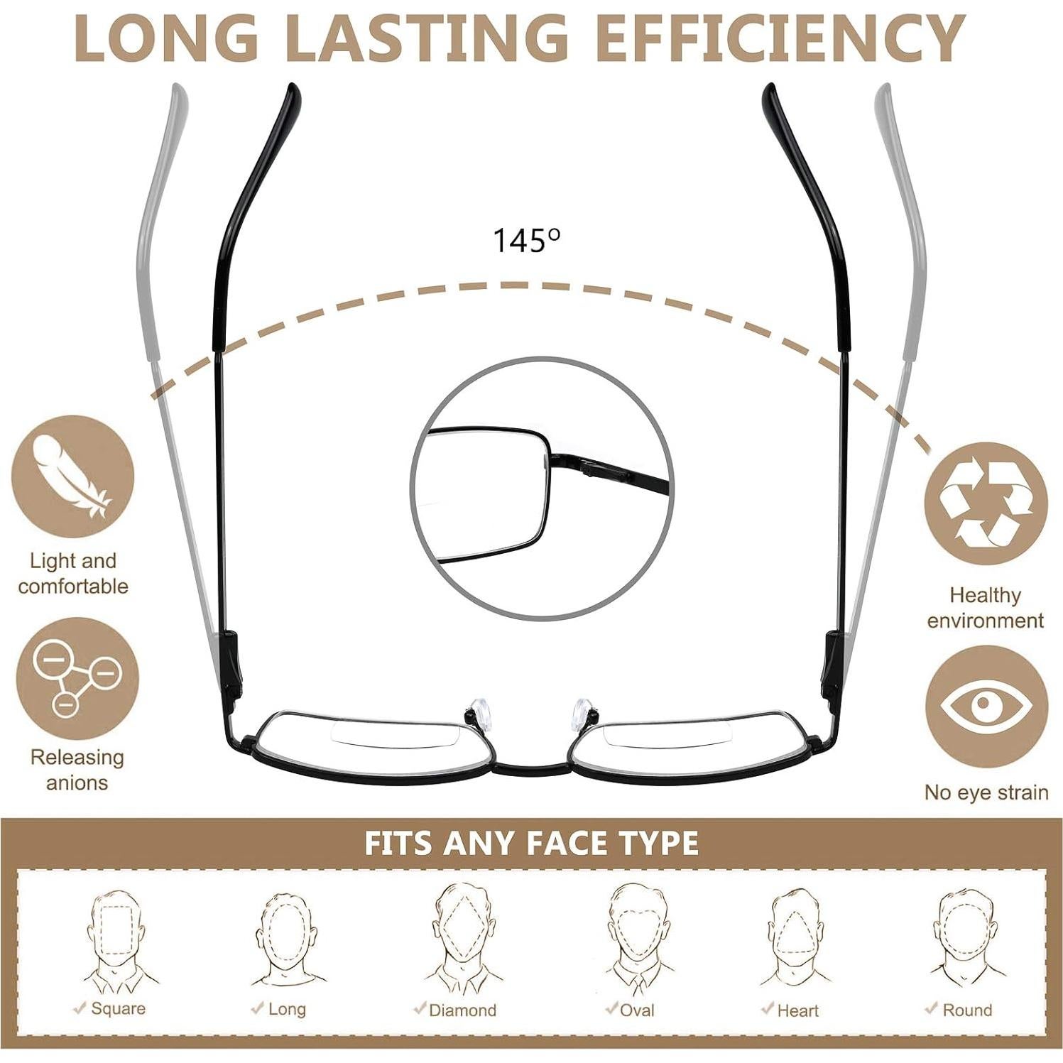 Gafas de lectura bifocales Yogo Vision 2 Pack Metal 2.5x