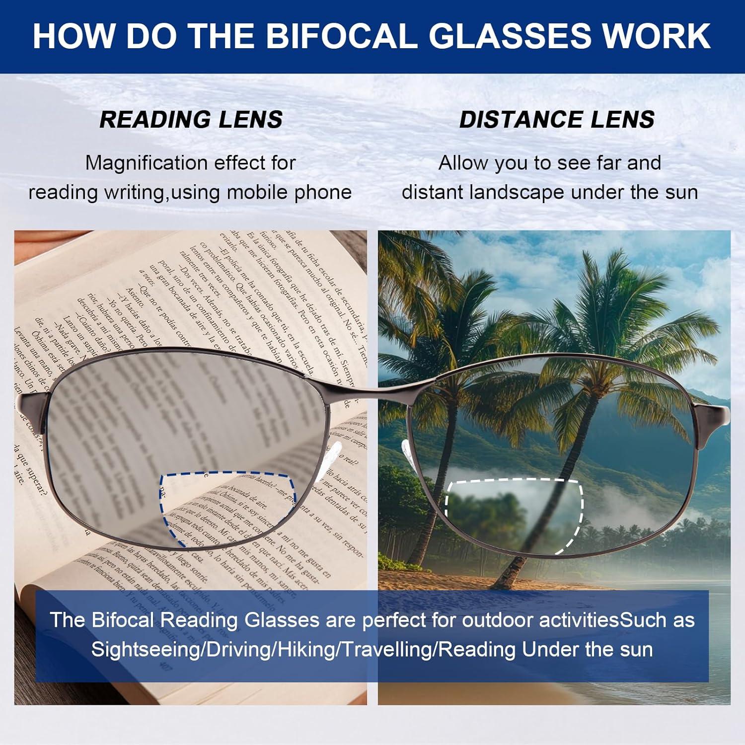 Gafas de Sol Bifocales Zero Top UV400 Acero Inoxidable