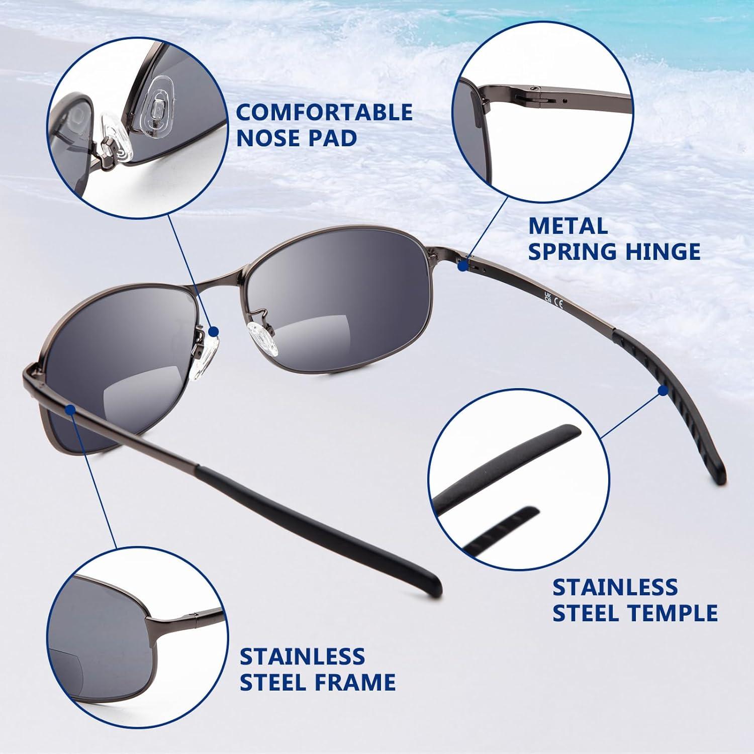 Gafas de Sol Bifocales Zero Top UV400 Acero Inoxidable