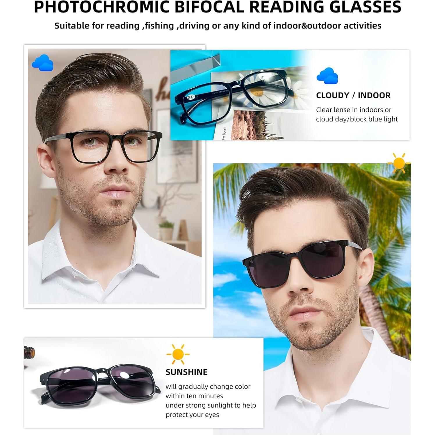 Gafas de lectura bifocal OCCI CHIARI UV400 negras 1.5x