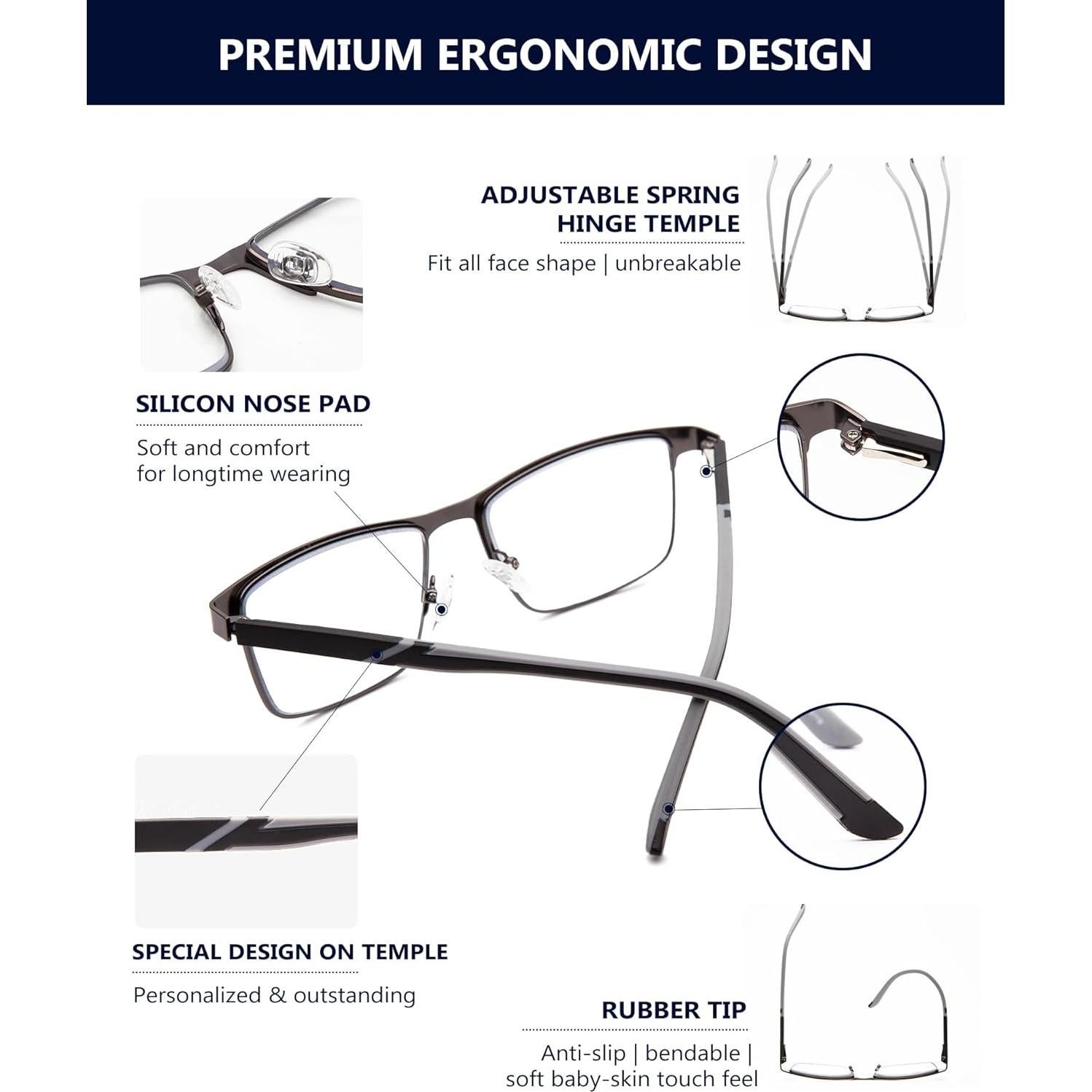 Gafas de Lectura Progresivas Evanlcap 2 Pares Bloqueo Luz Azul