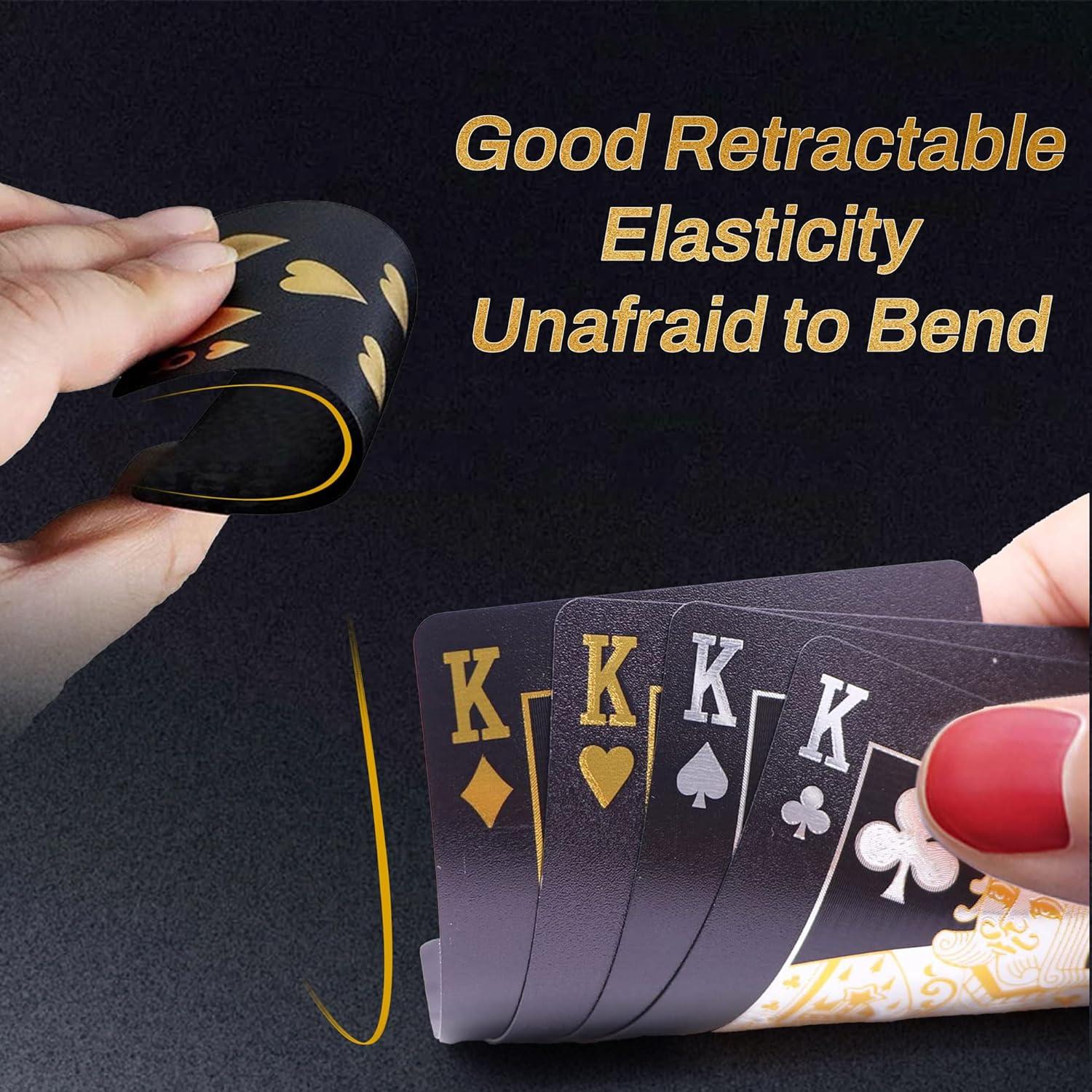 Baraja de Póker Impermeable Hifireelf 52 Cartas PVC Negro