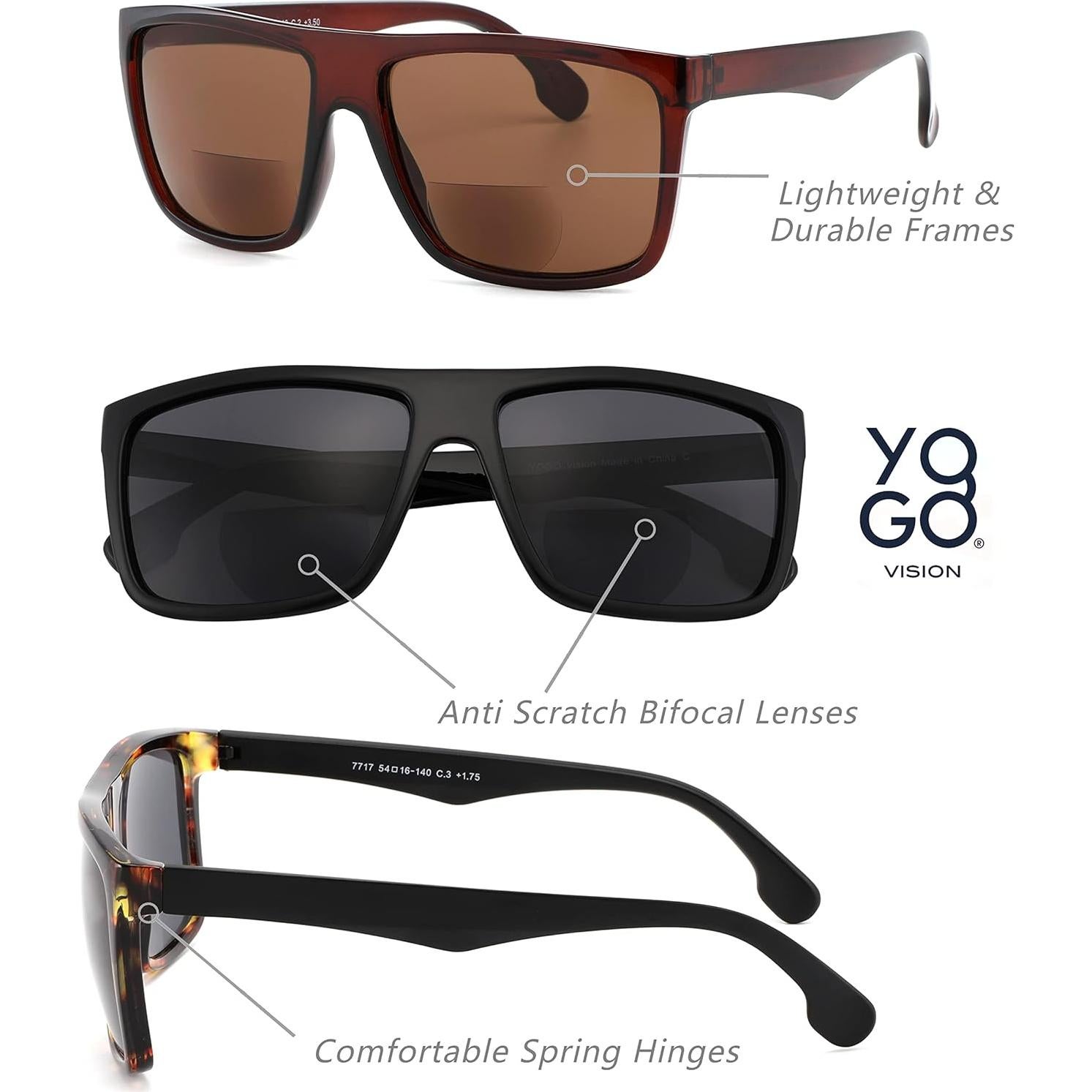 Gafas de Sol Bifocales Yogo Vision +2.5 UV400 Unisex