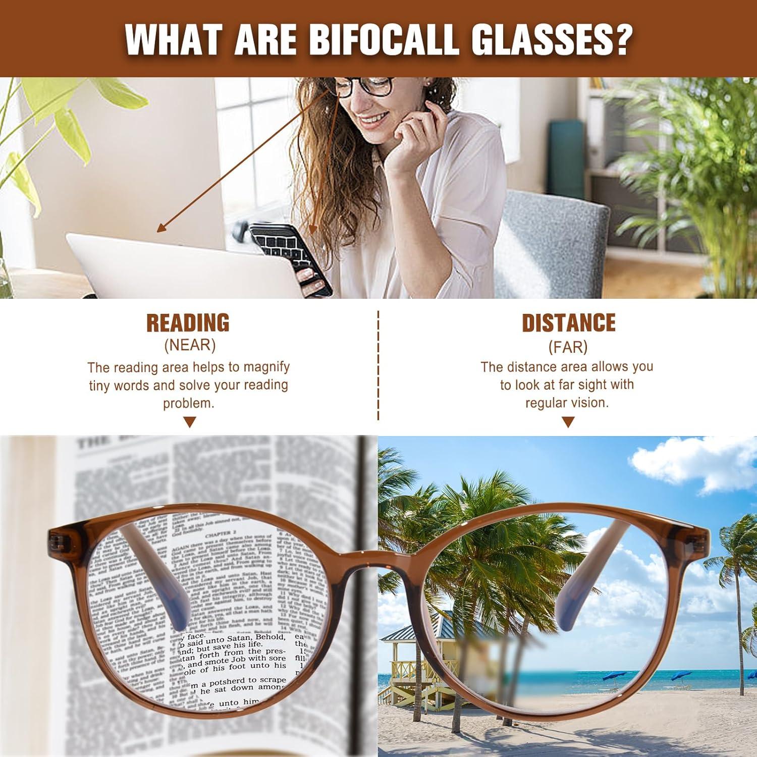 Gafas Bifocales OPTOFENDY 1.5x TR90 Redondas Luz Azul