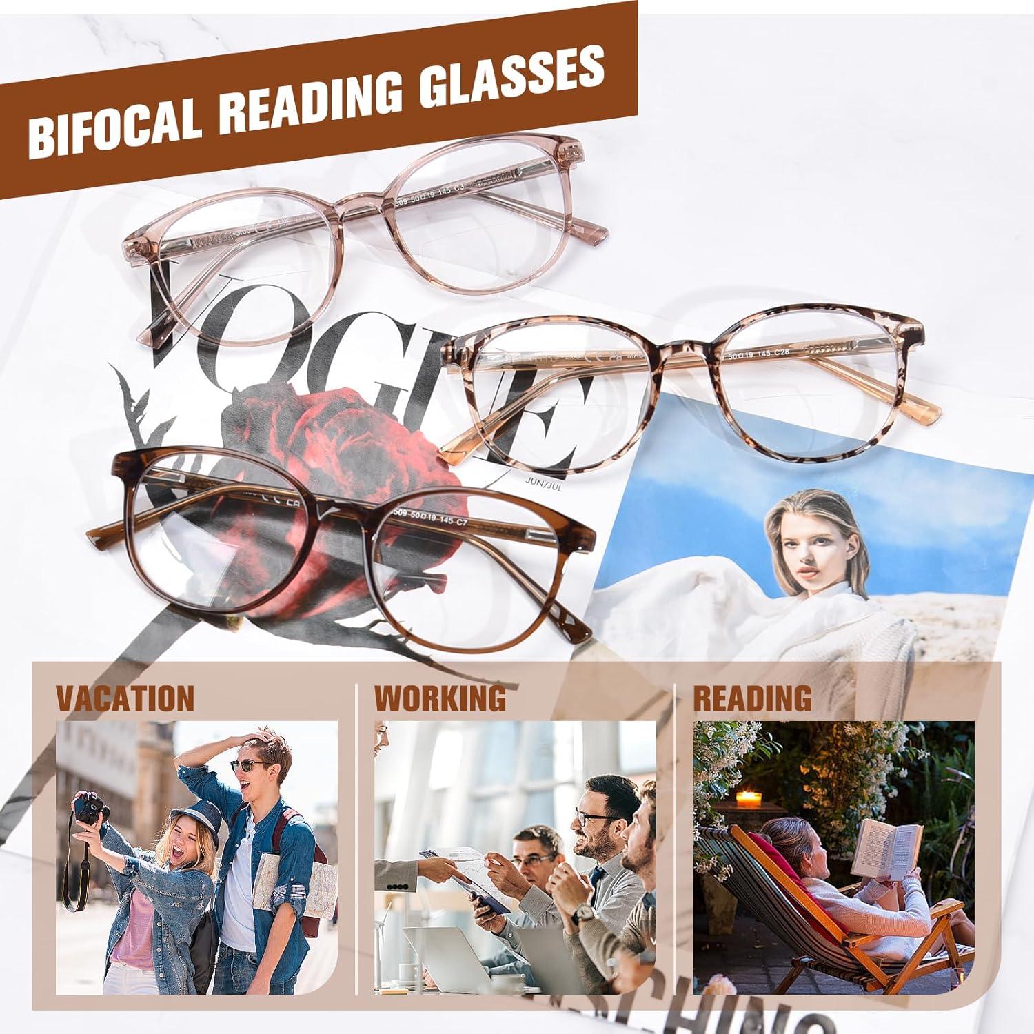 Gafas Bifocales OPTOFENDY 1.5x TR90 Redondas Luz Azul