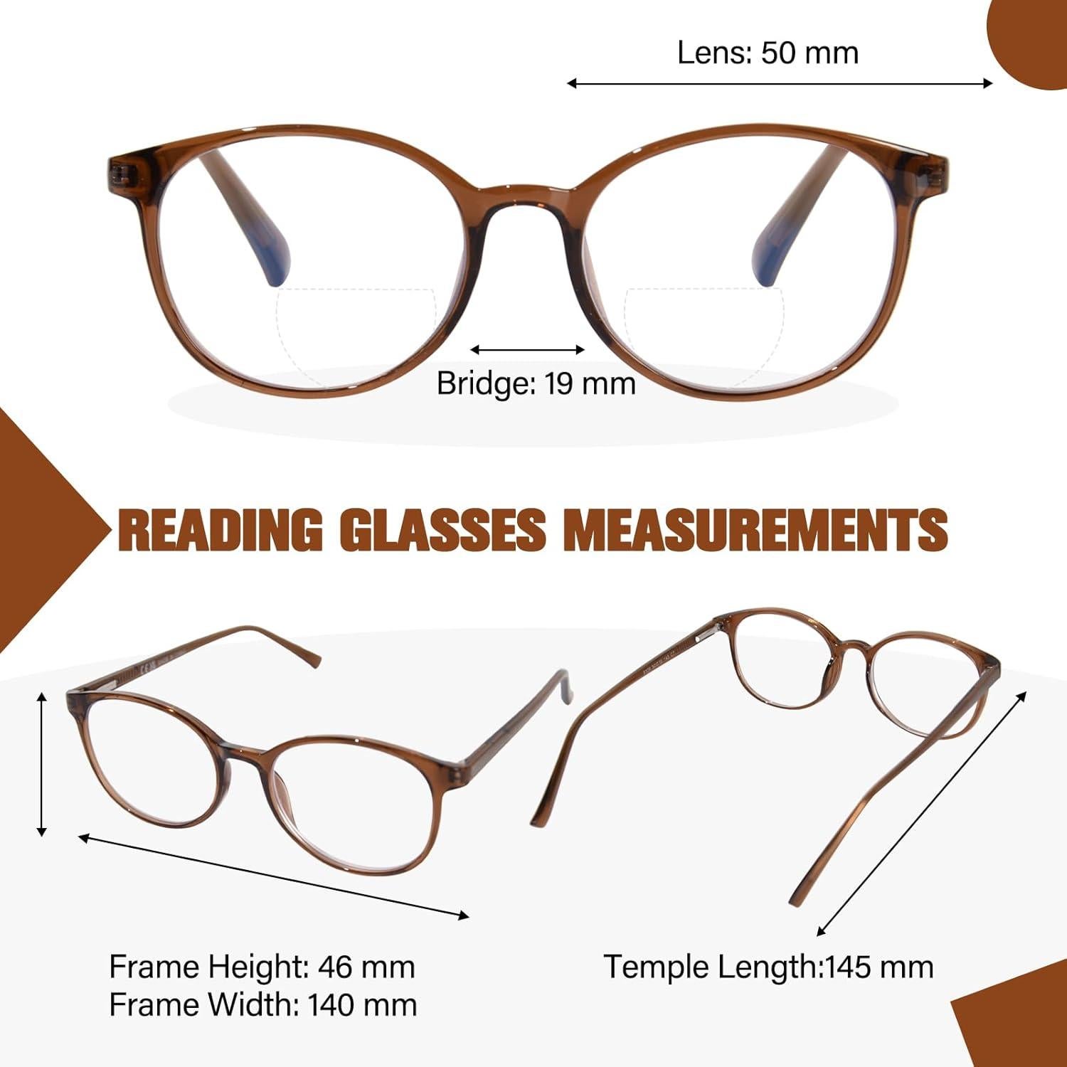 Gafas Bifocales OPTOFENDY 1.5x TR90 Redondas Luz Azul