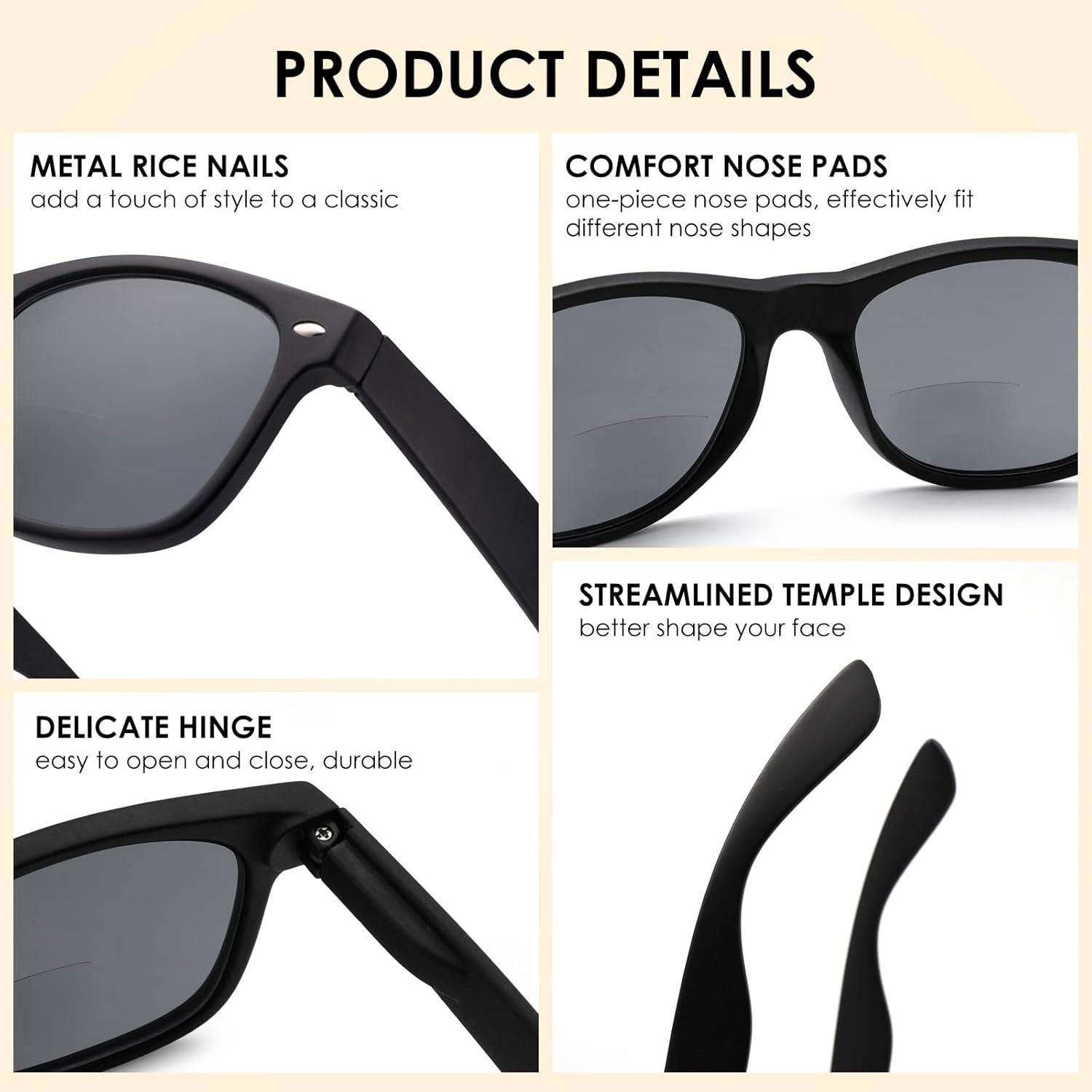 Gafas de Sol Bifocales HIYANJN 2 Pares UV400 para Lectura