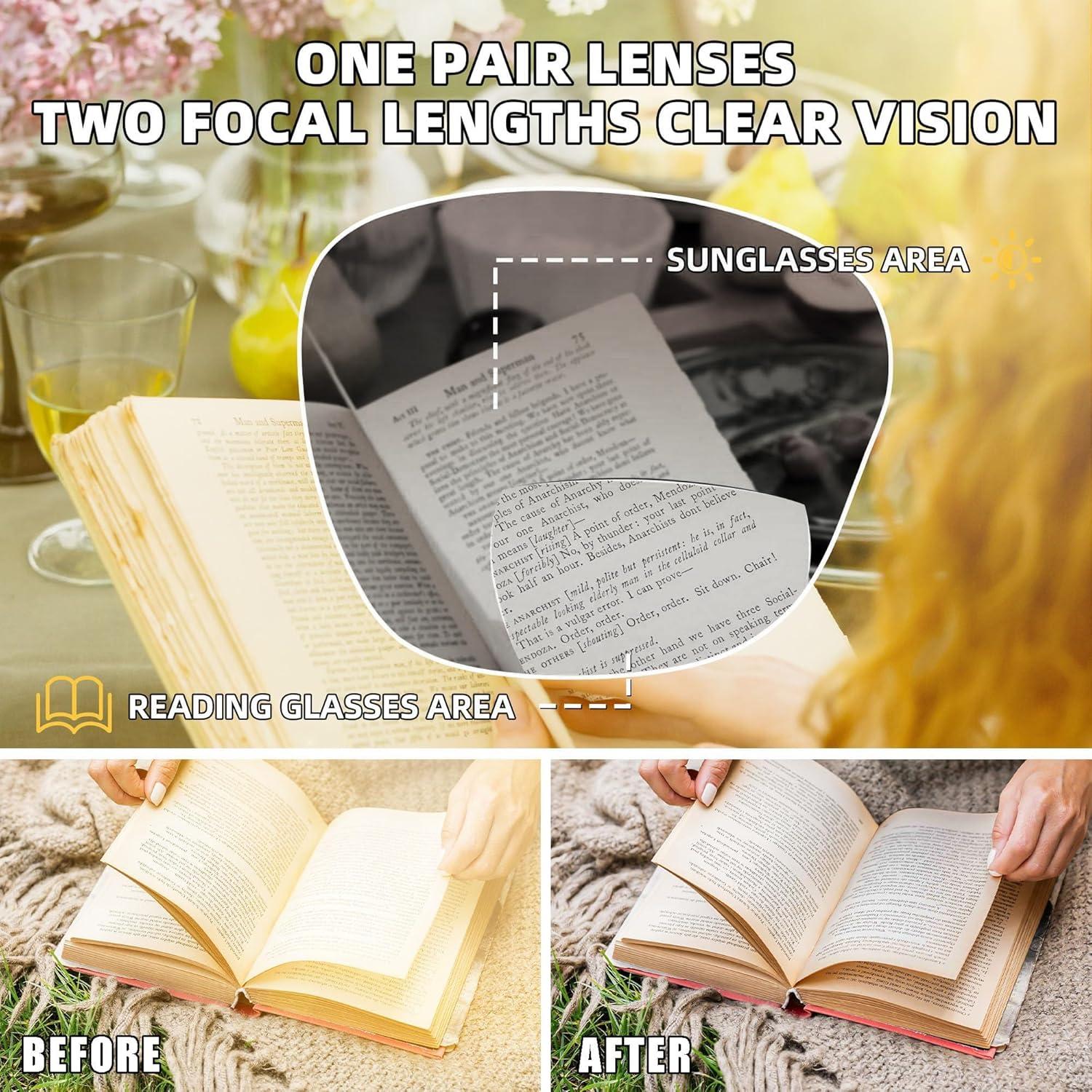 Gafas de Sol Bifocales JM para Mujeres UV400 2 Pares